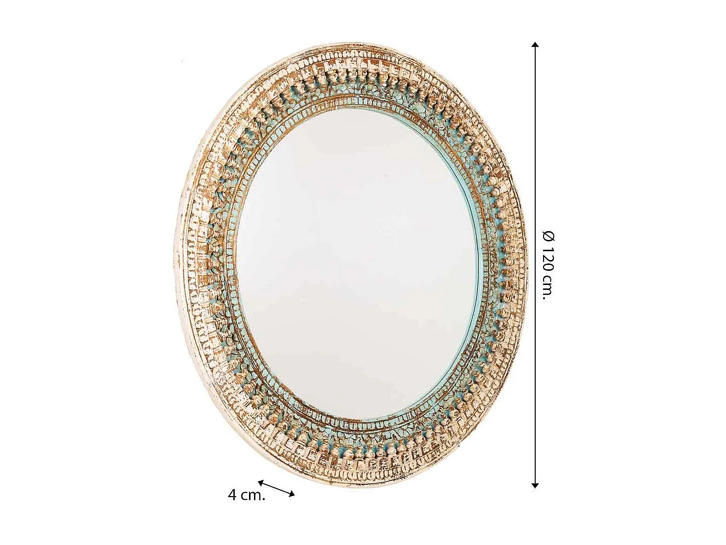 Miroir en bois artisanal 120x4x120h cm