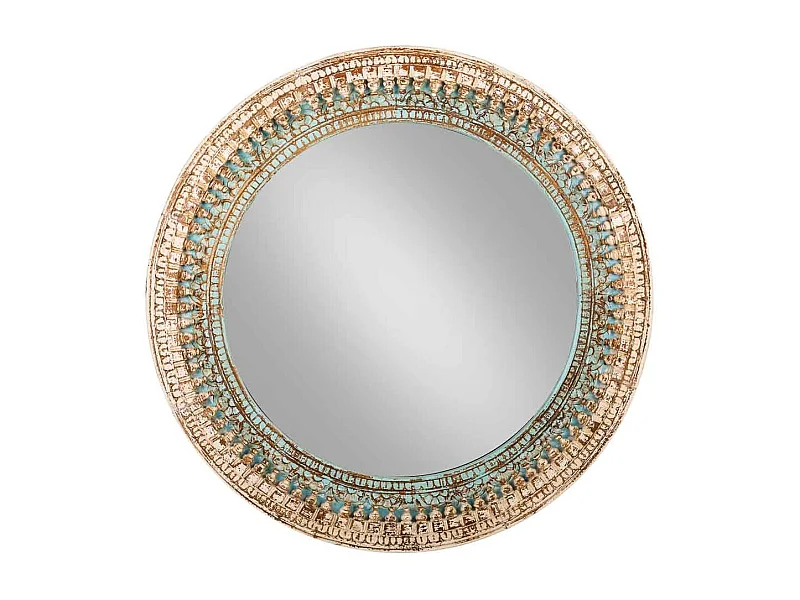 Miroir en bois artisanal 120x4x120h cm