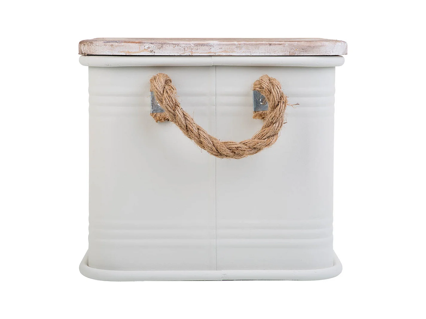 Caja cuadrada de metal impreso blanca 27x27x24,5h cm