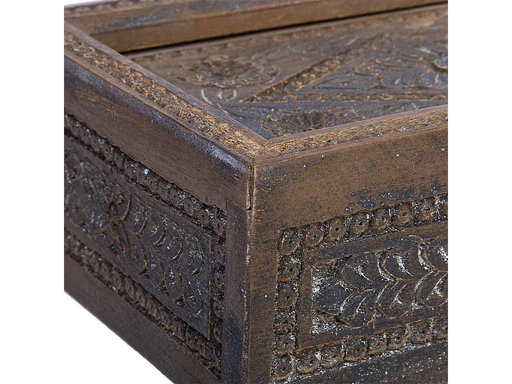 Scatola in legno con finitura artigianale marrone anticato 29x20x09h cm