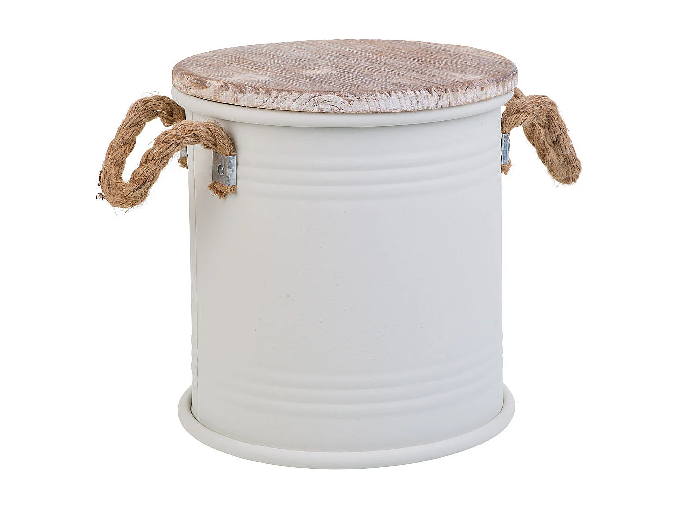 Panier à linge en métal imprimé blanc 35x37h cm