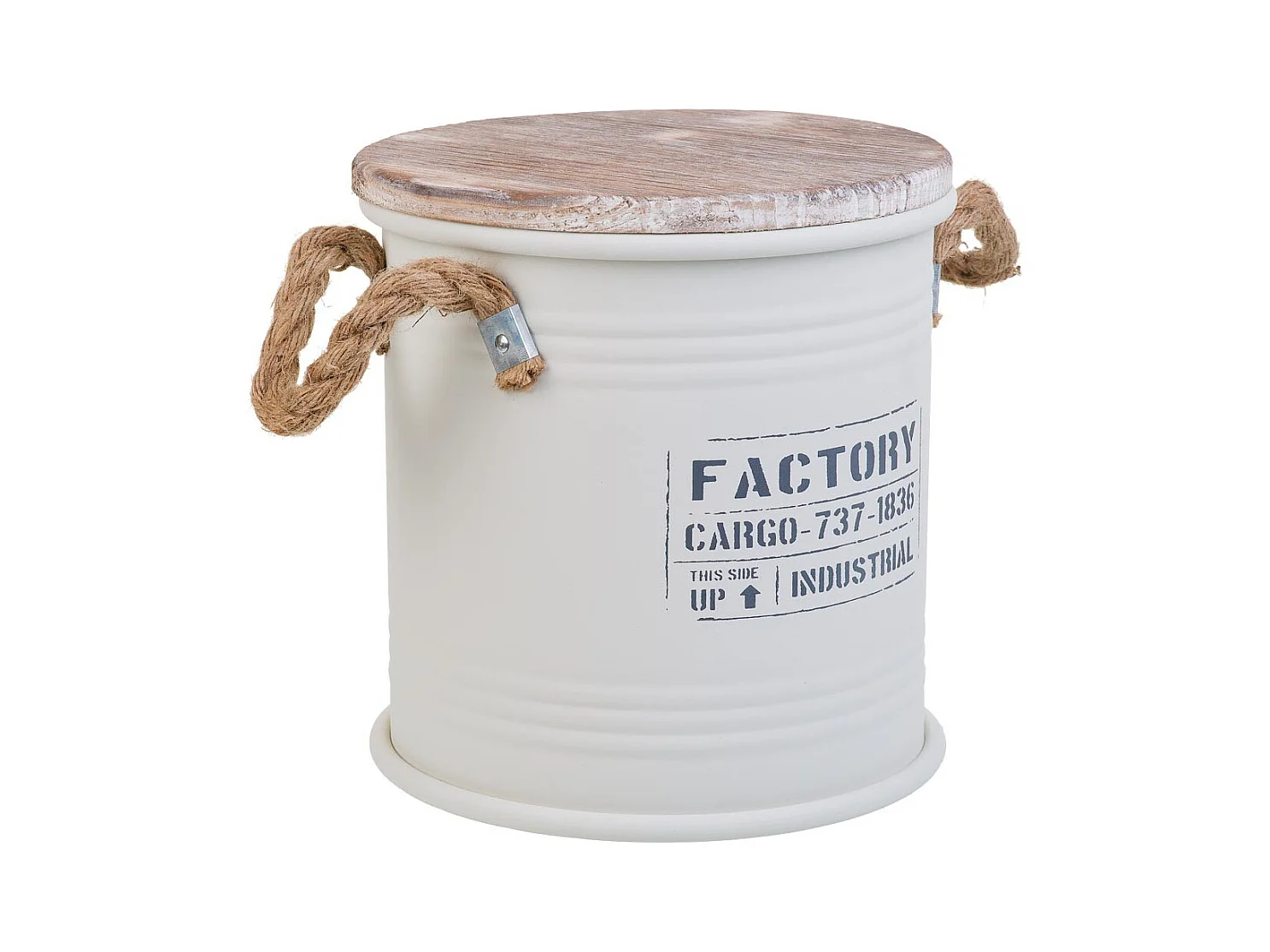 Cesto de ropa de metal impreso blanco 35x37h cm