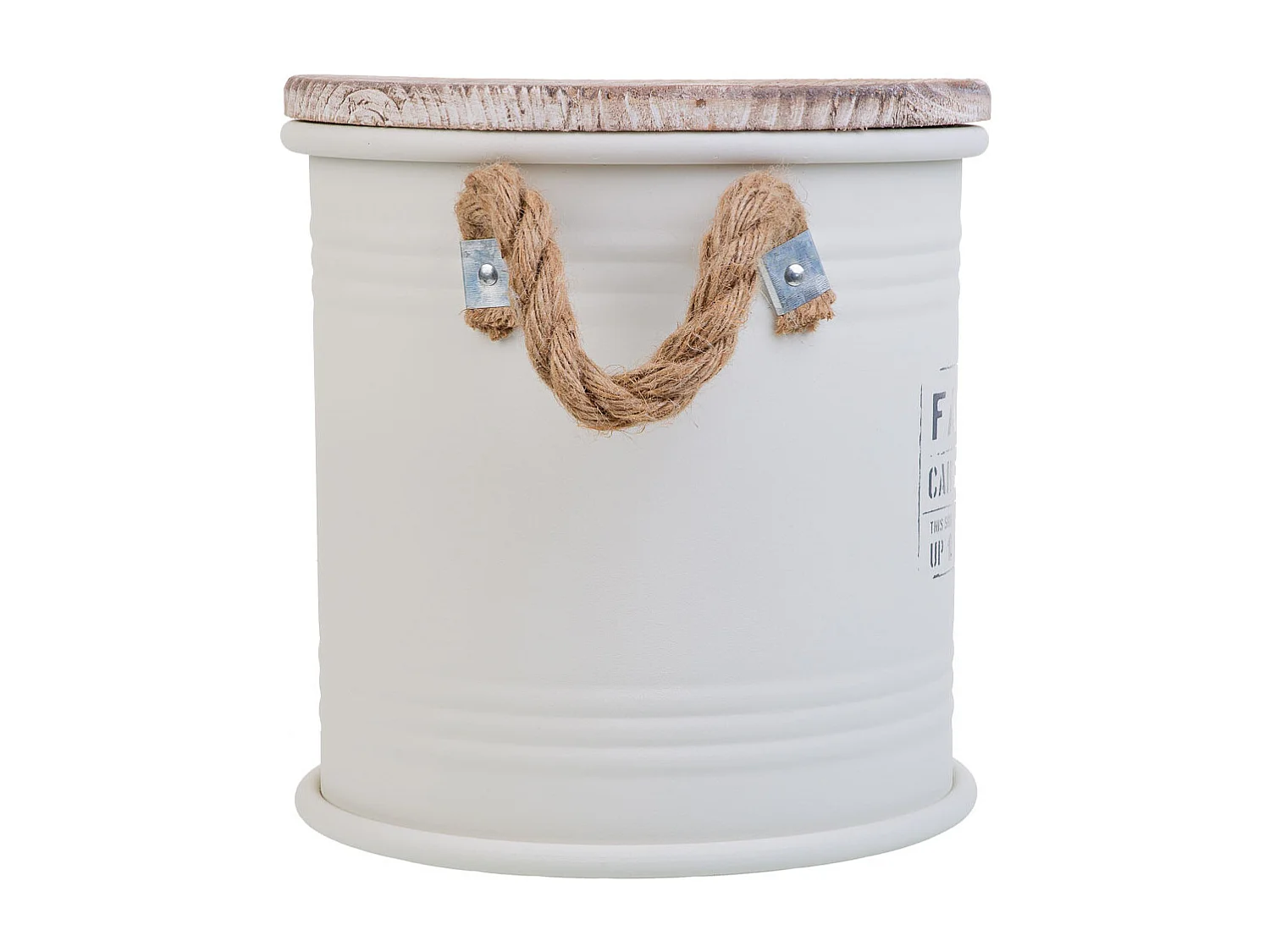 Cesto de ropa de metal impreso blanco 35x37h cm