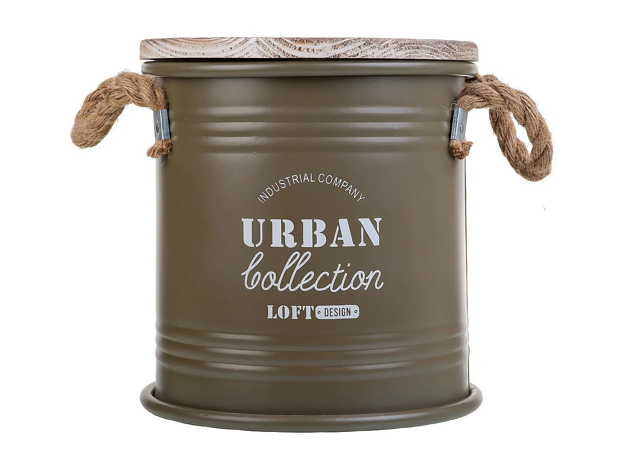 Panier à linge en métal imprimé vert 35x37h cm