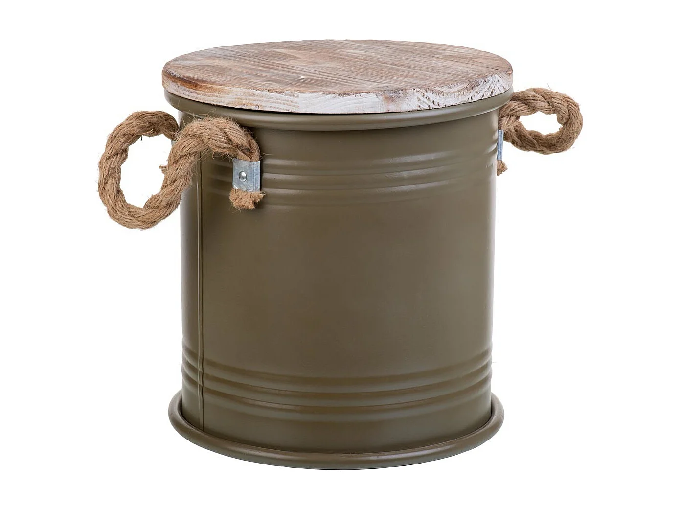 Cesto de ropa de metal impreso verde 35x37h cm