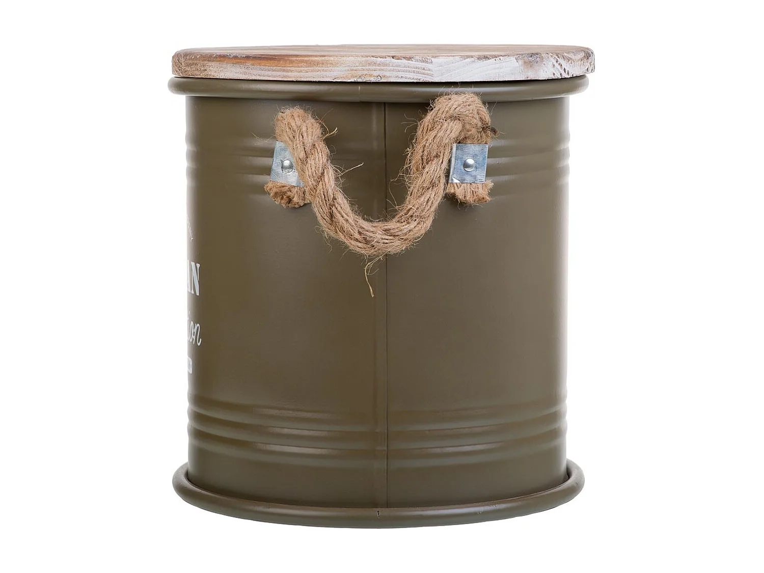 Cesto de ropa de metal impreso verde 35x37h cm