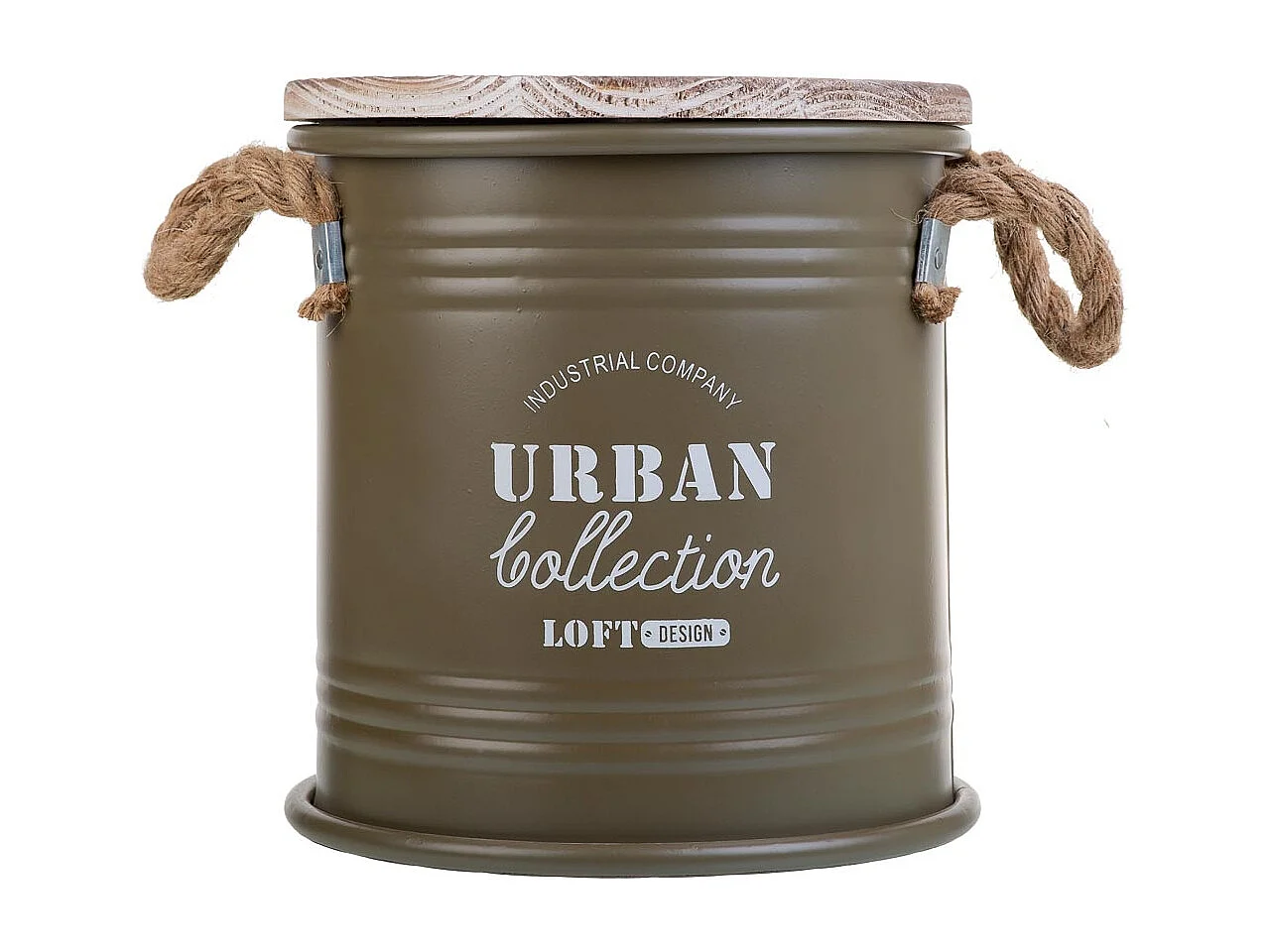 Grün bedruckter Wäschekorb aus Metall, 35x37H cm