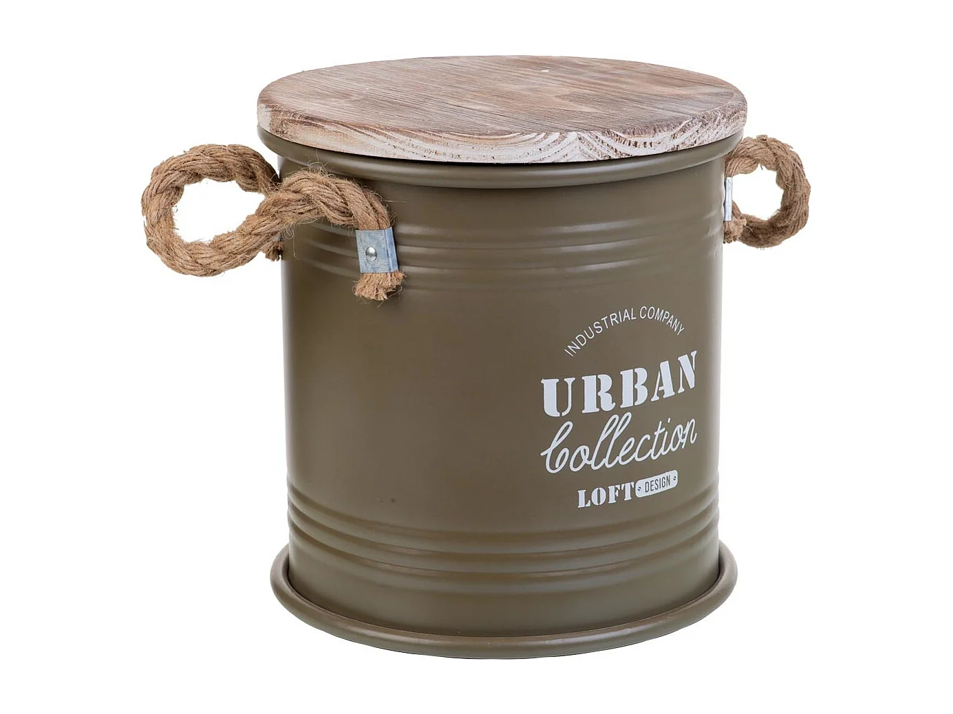 Grün bedruckter Wäschekorb aus Metall, 35x37H cm