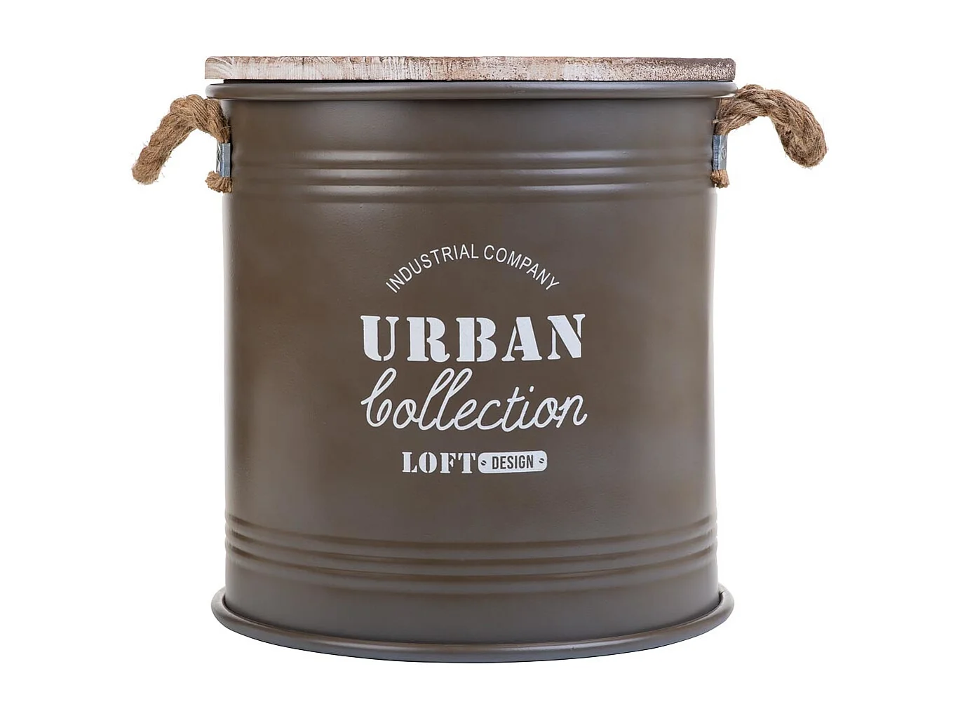 Panier à linge en métal imprimé marron 35x37h cm