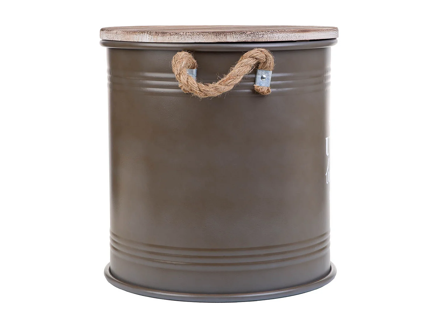 Panier à linge en métal imprimé marron 35x37h cm