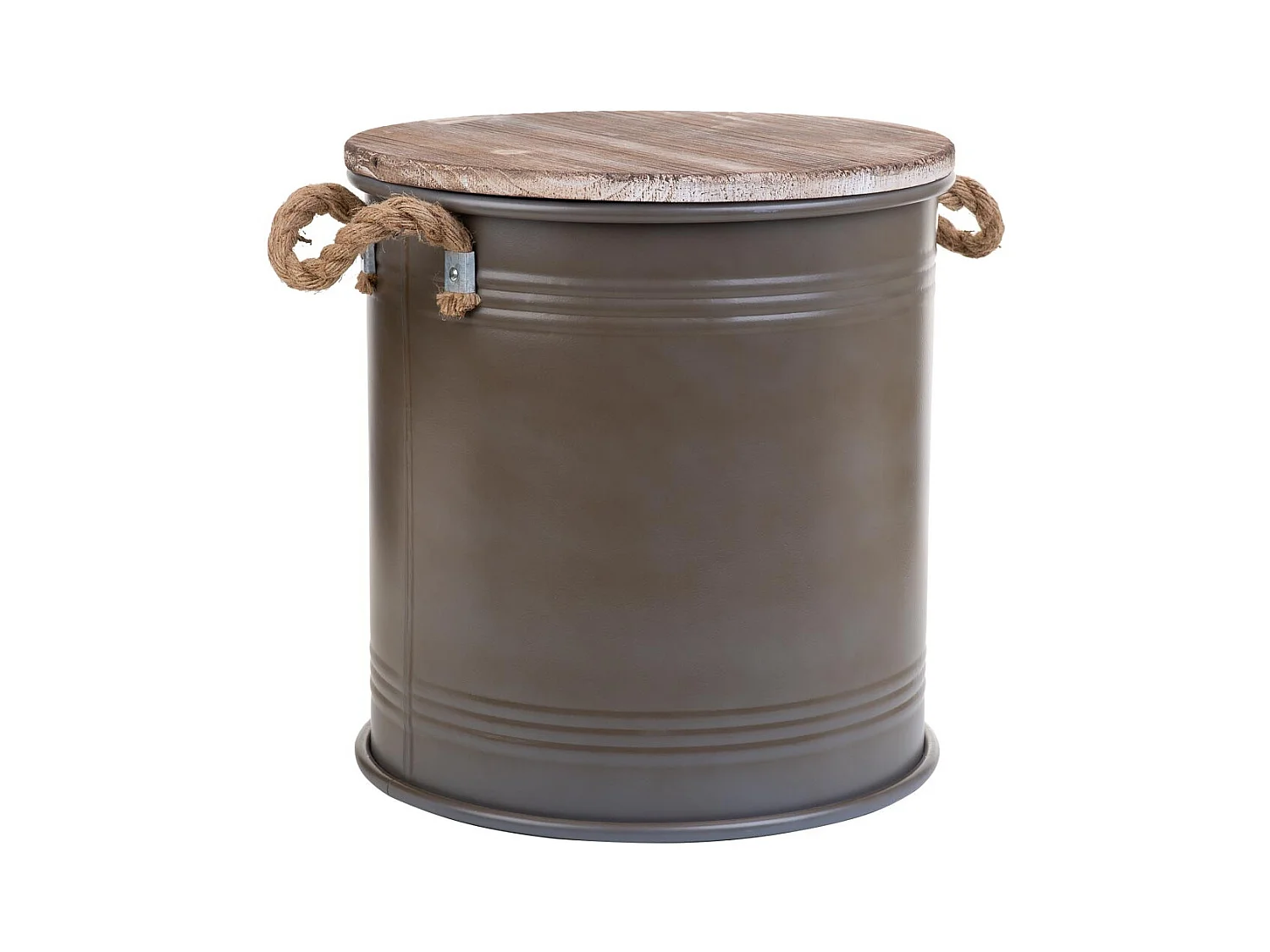 Cesto de ropa de metal impreso marrón 35x37h cm