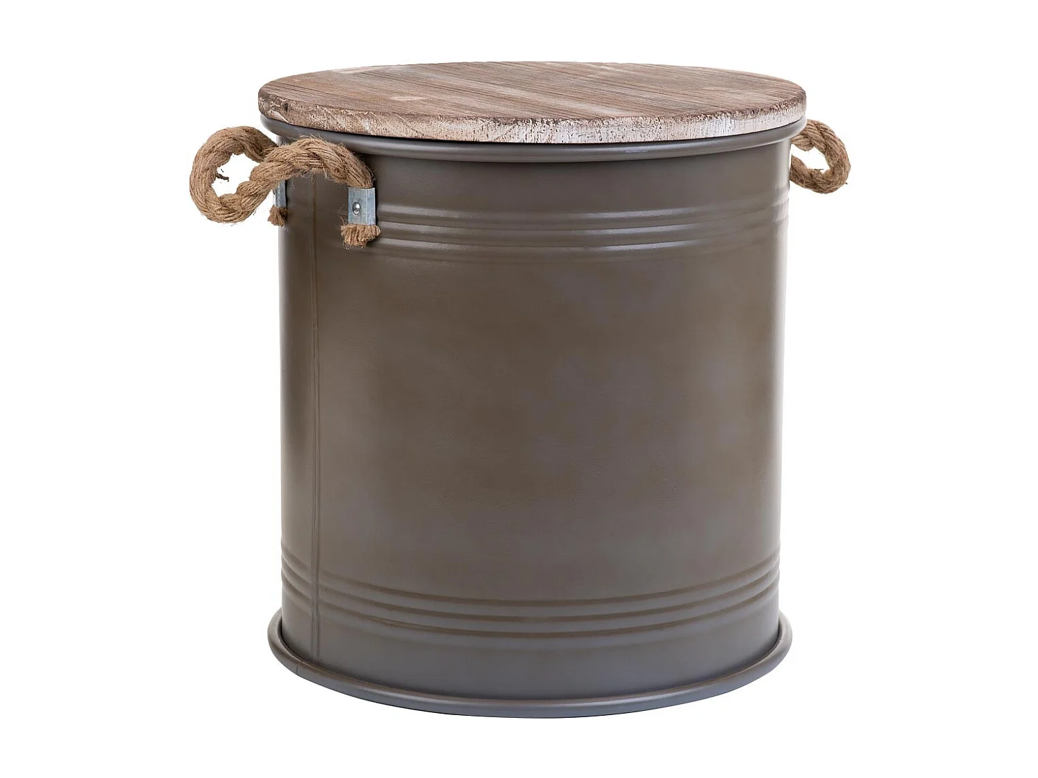 Braun bedruckter Wäschekorb aus Metall, 35x37H cm