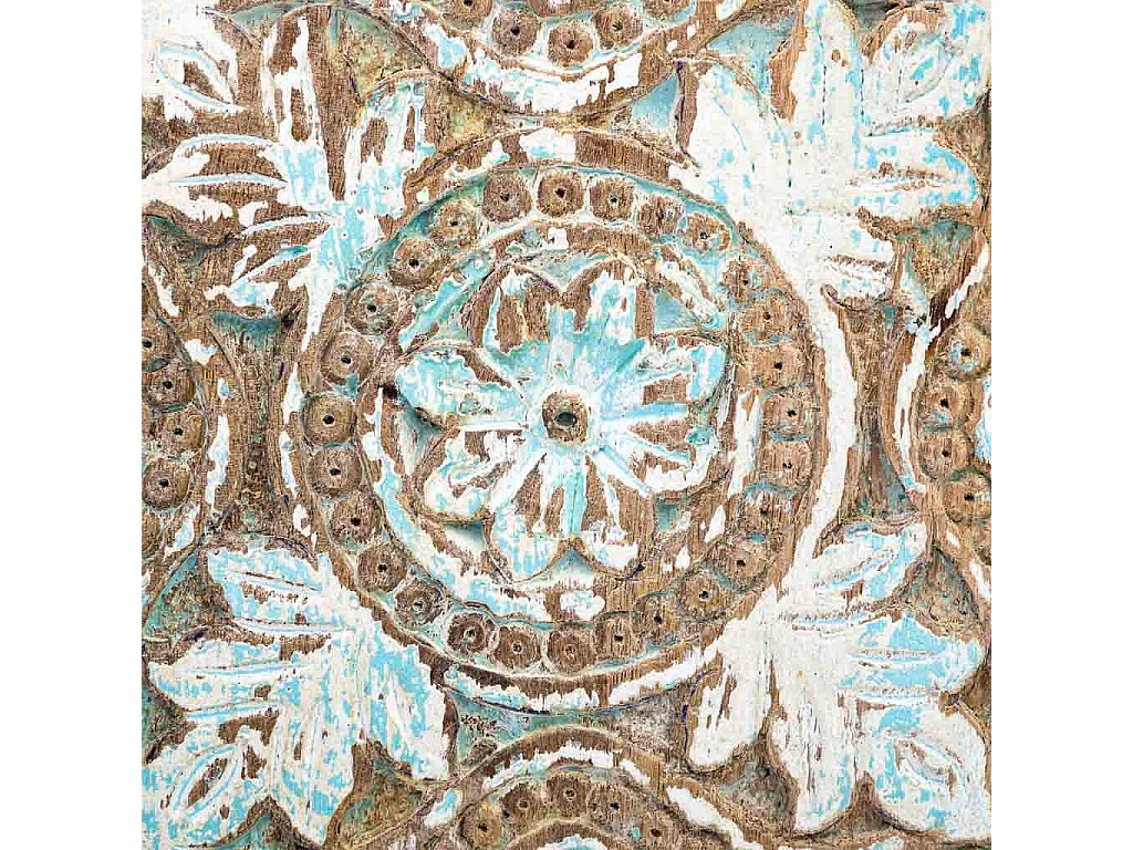 Caixa de madeira com acabamento artesanal azul antigo 18,5x20x5h cm