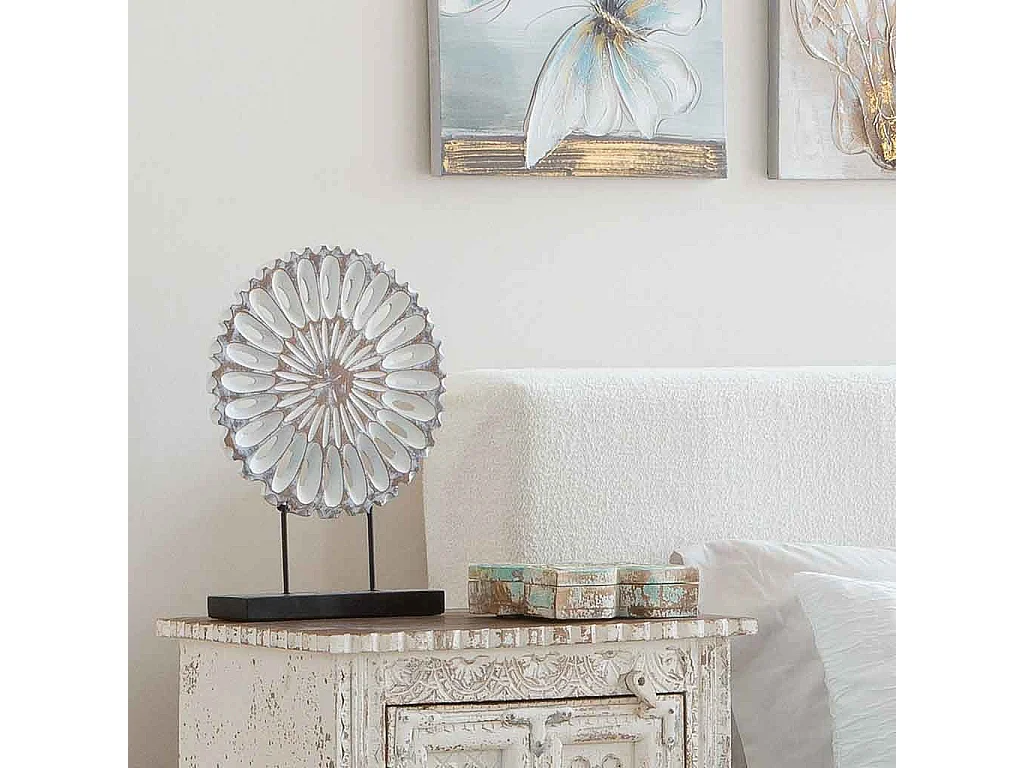 Coffret en bois avec finition artisanale bleu antique 18,5x20x5h cm