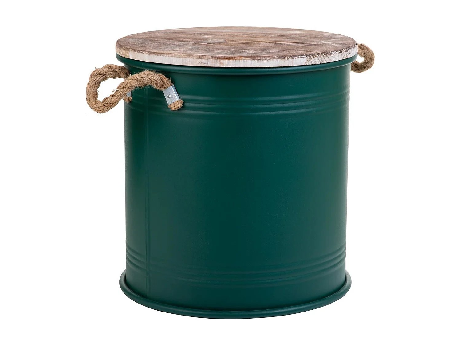 Panier à linge en métal imprimé vert 35x37h cm