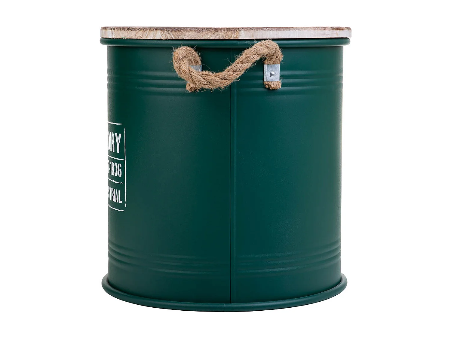 Cesto de ropa de metal impreso verde 35x37h cm