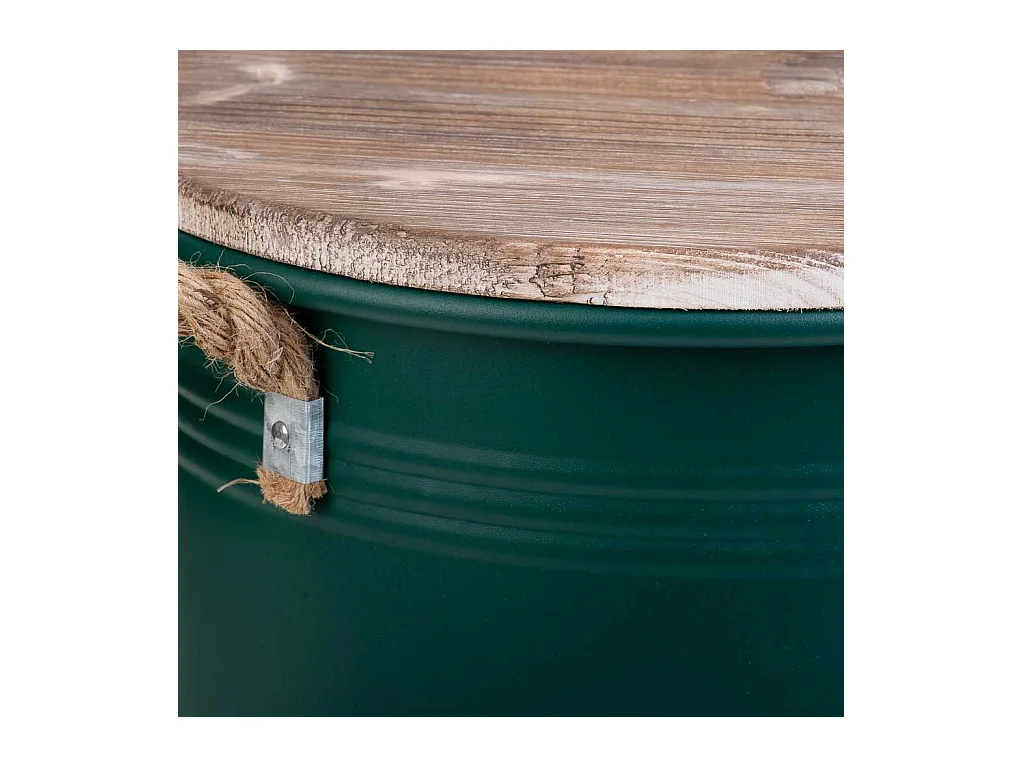 Cesto de ropa de metal impreso verde 35x37h cm