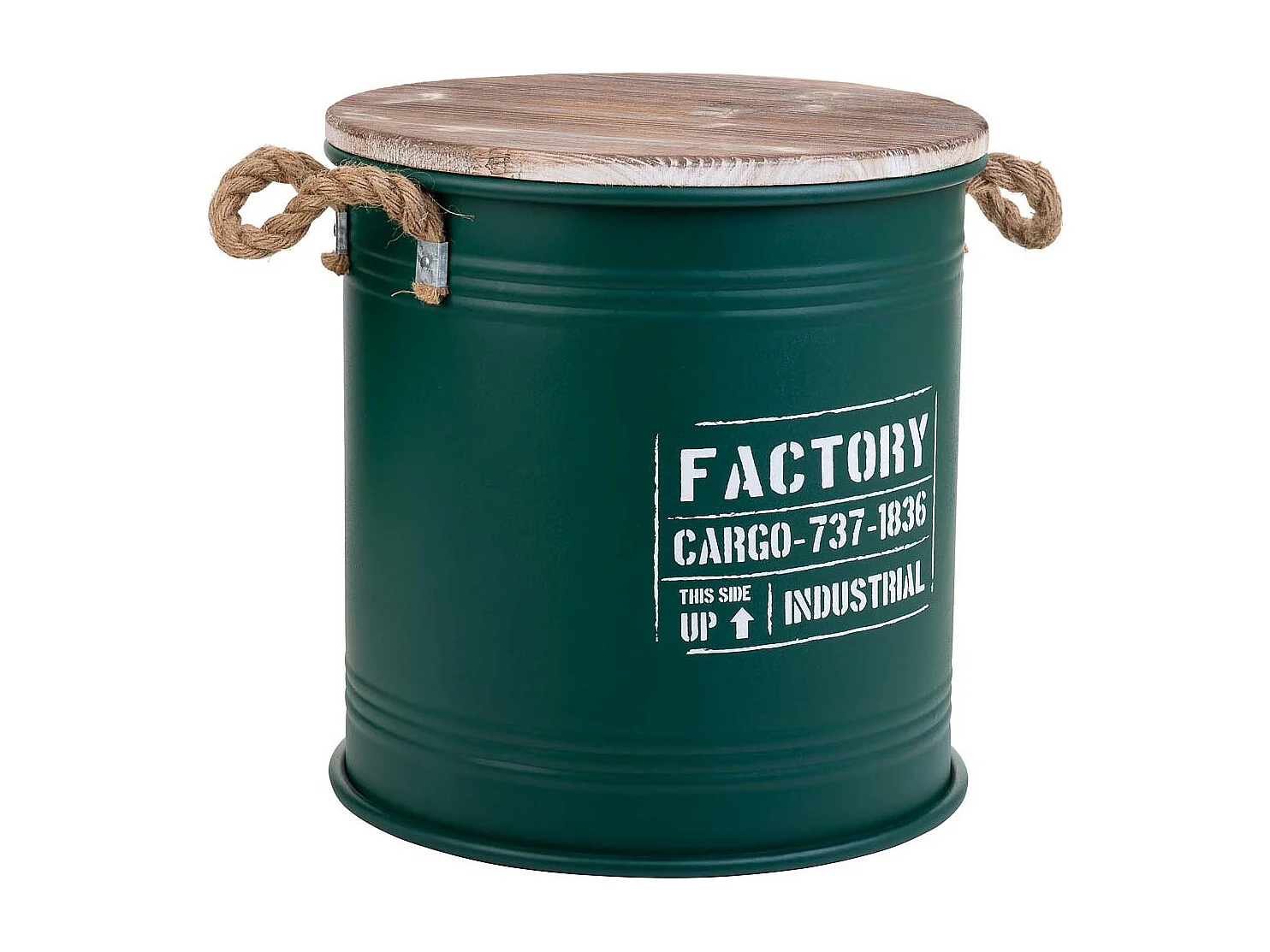 Grün bedruckter Wäschekorb aus Metall, 35x37H cm