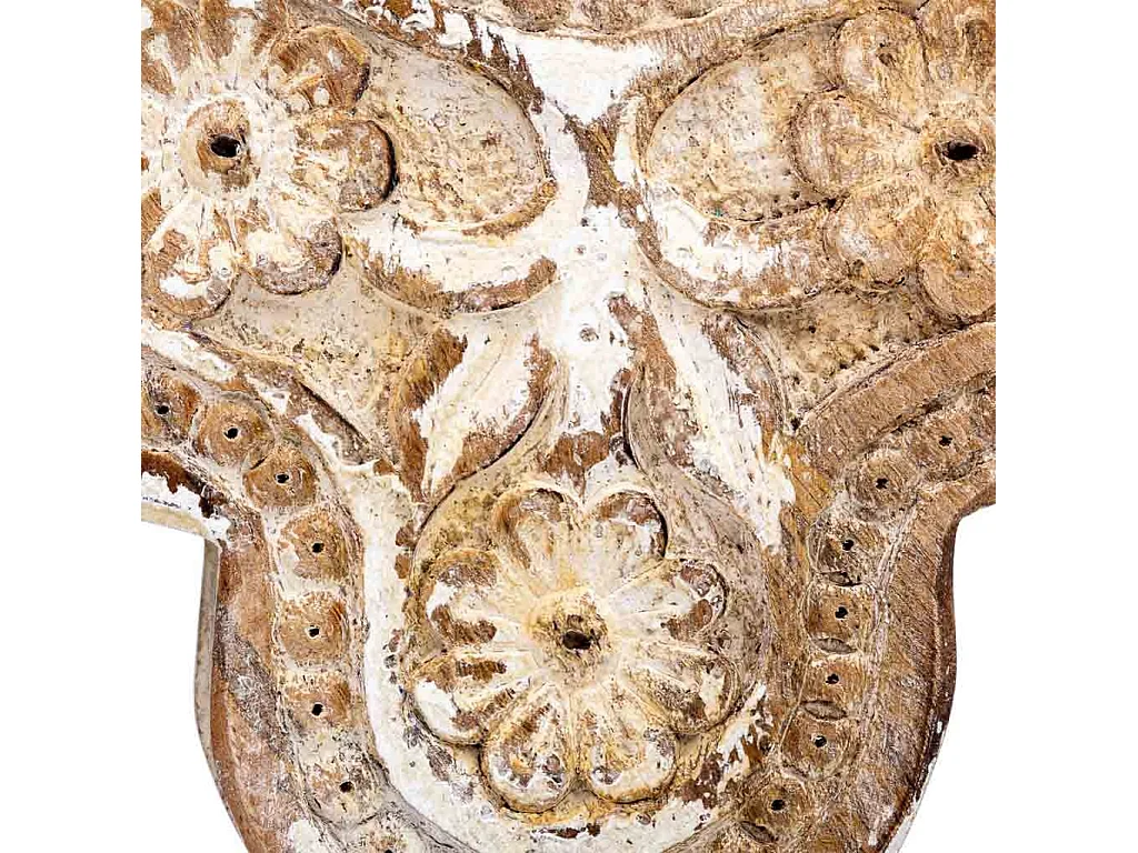 Geschnitzte Holzkiste mit handgefertigtem Antik-Braun-Finish 17,5x17x5h cm