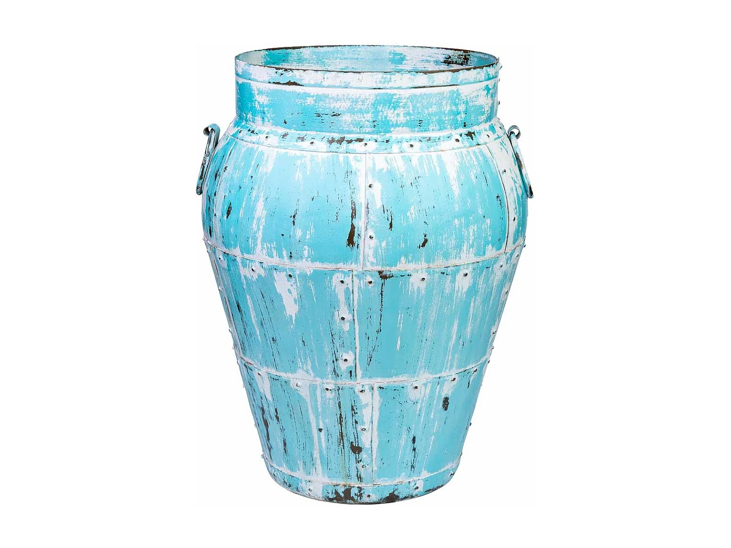 Vaso em metal envelhecido verde 45x45x60h cm