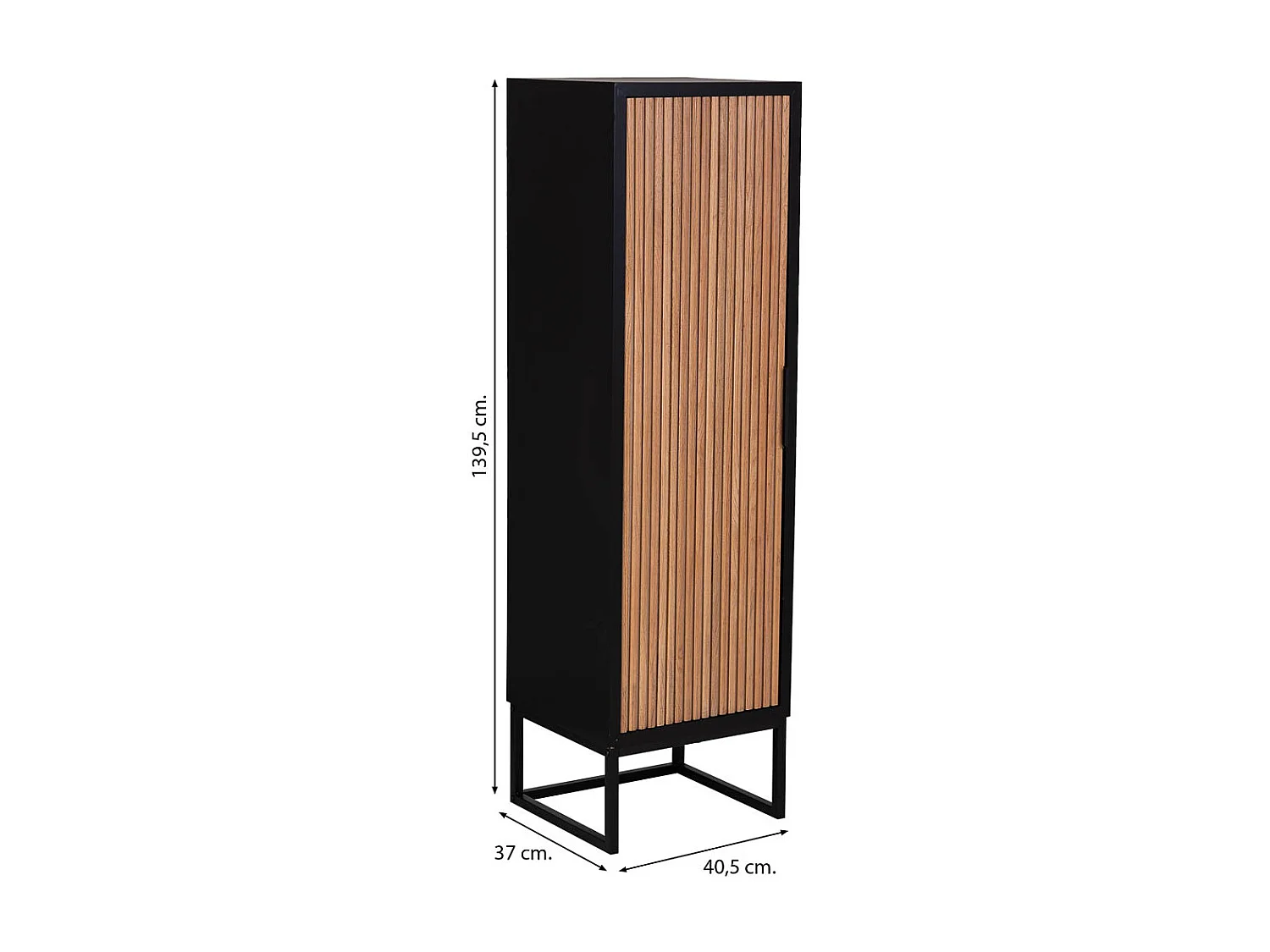 Armadio a 1 anta in legno e metallo, 40,5x37x139,5h cm