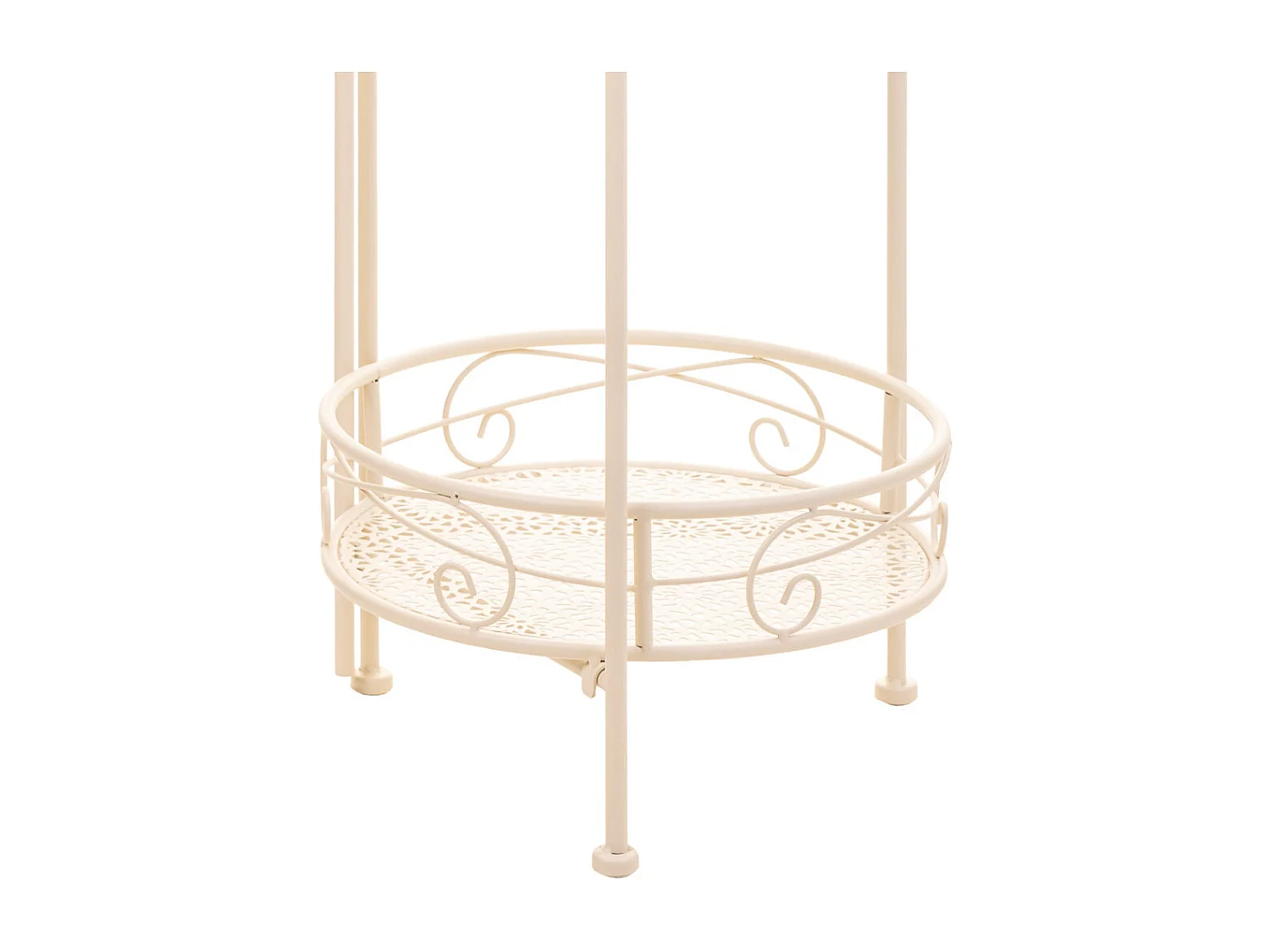Soporte para 3 macetas de forja blanco 30x25x90