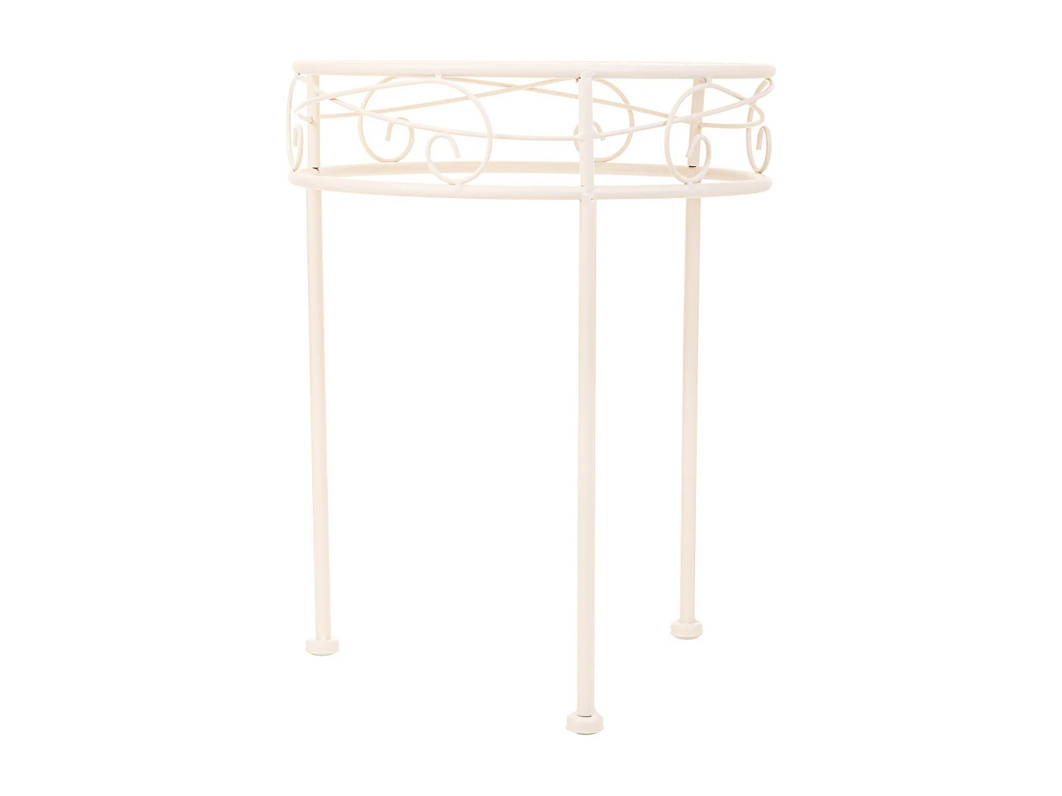 Conjunto de 3 suportes para panelas em ferro forjado branco