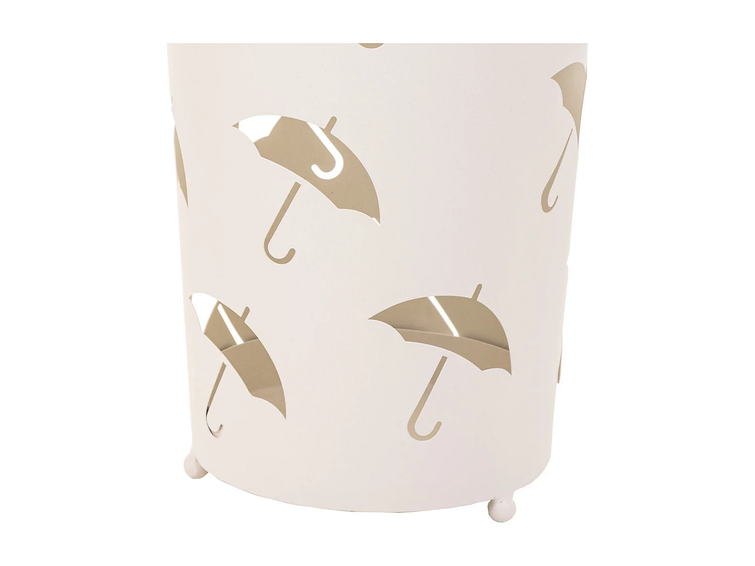 Paragüero redondo de metal blanco 25x25x46h cm