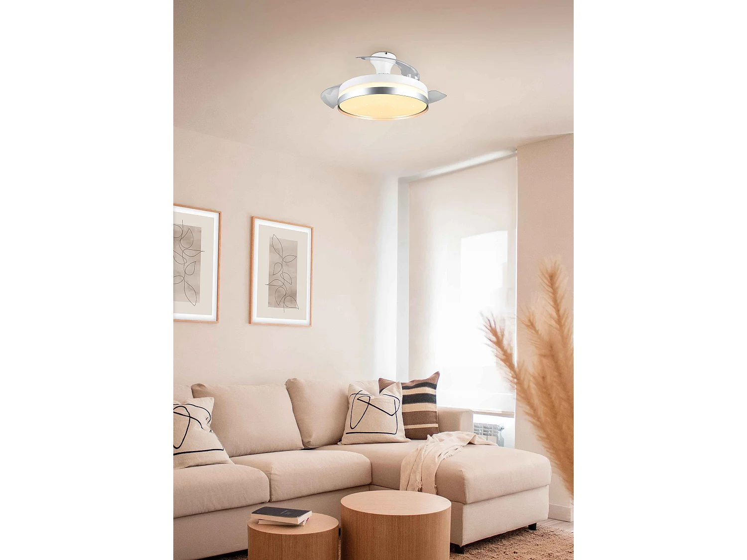 Plafoniera con Ventilatore estate/inverno, titano, D 100 cm Lindberg