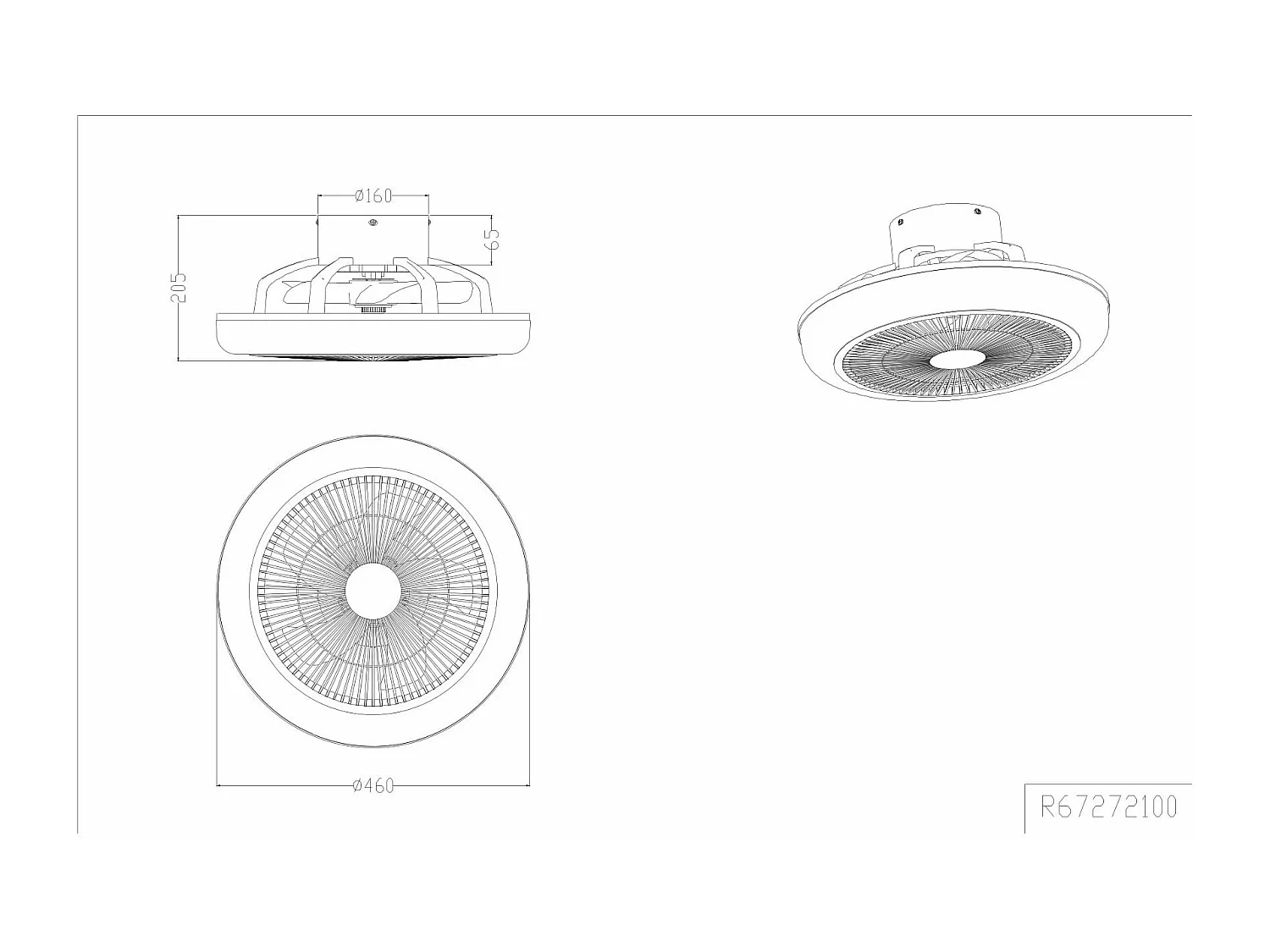 Plafoniera con Ventilatore estate/inverno, grigio, D 48 cm Mjolby