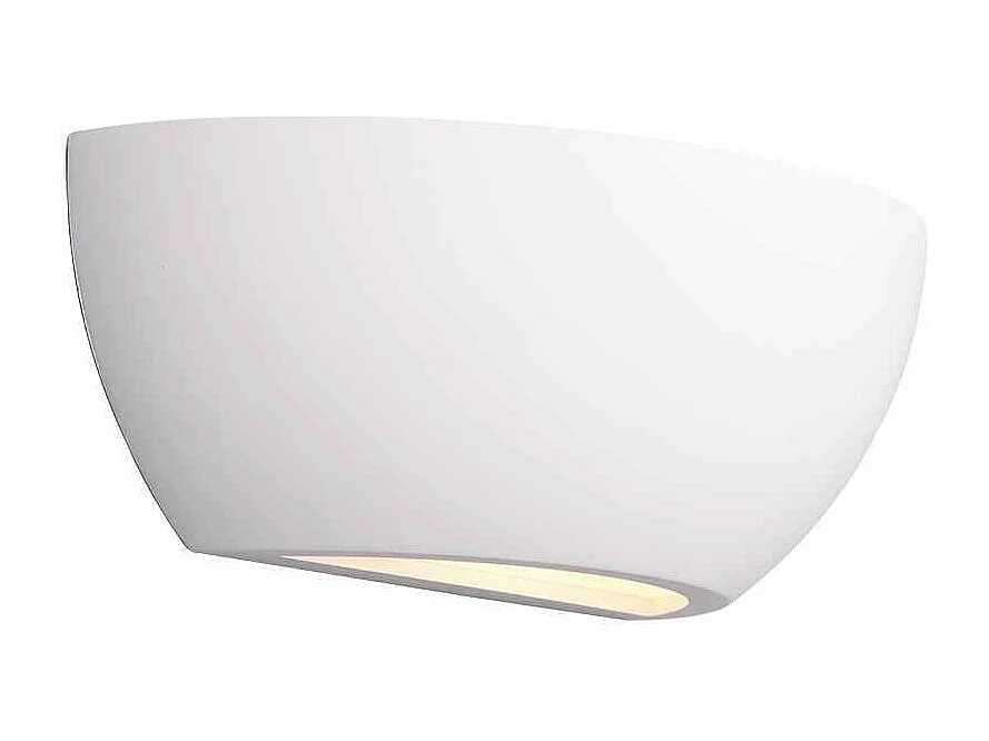 Applique bi-emissione, gesso, bianco, L 24,5 cm, Roma