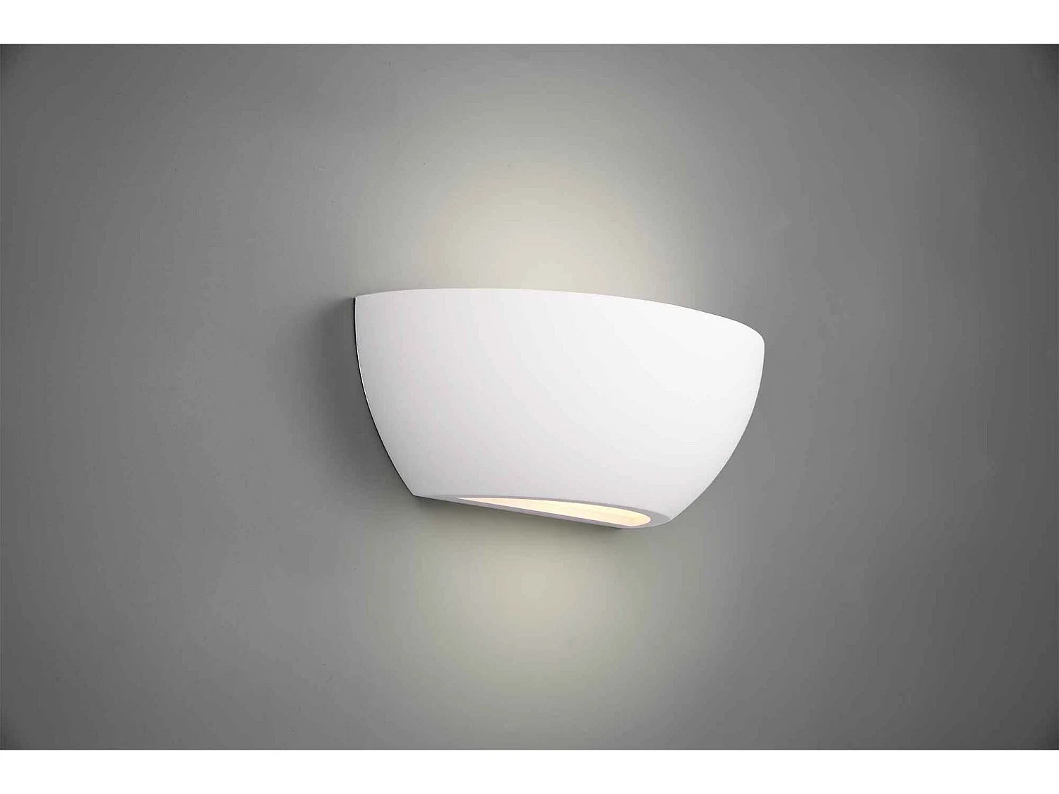 Applique bi-emissione, gesso, bianco, L 24,5 cm, Roma