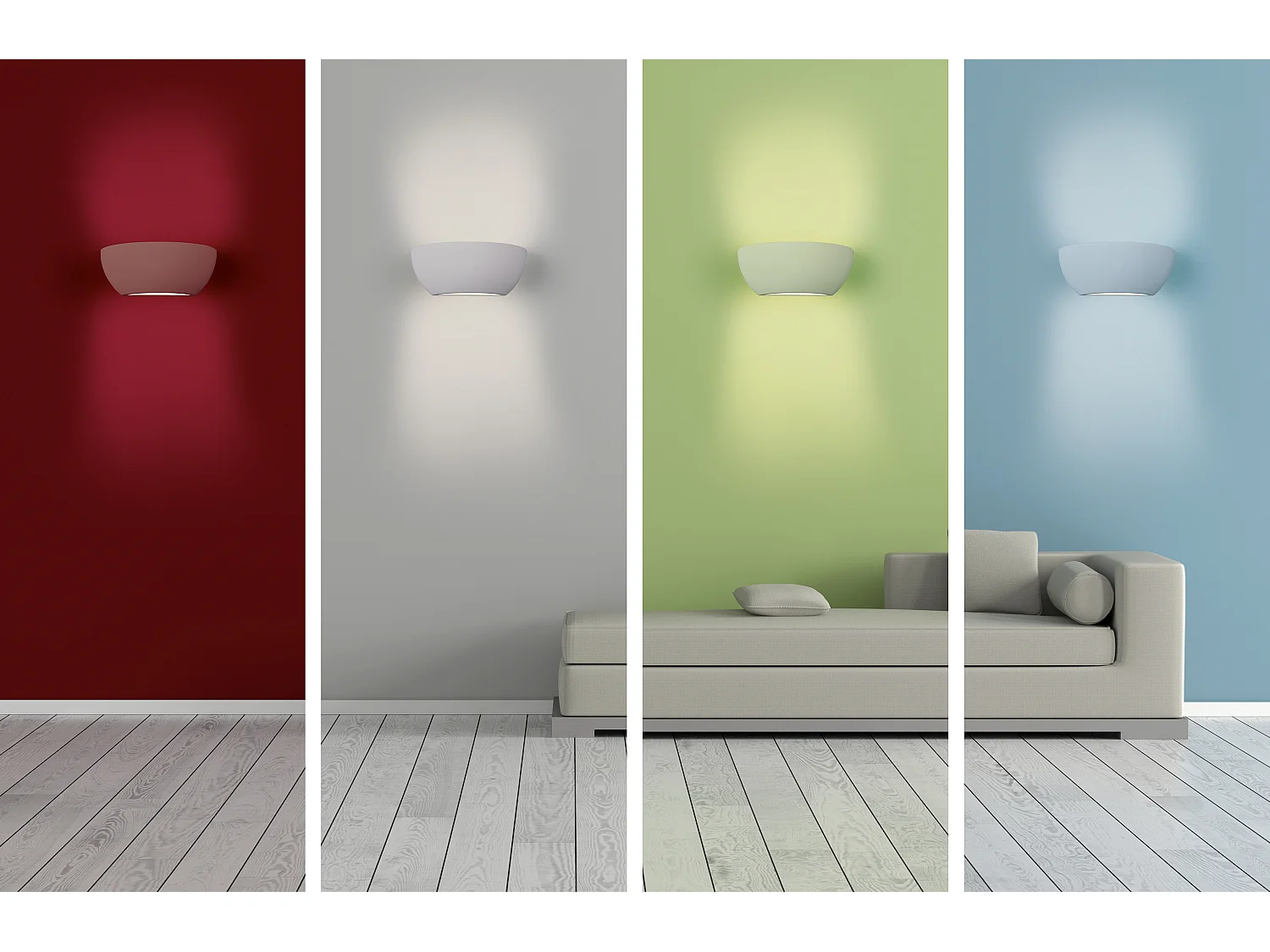 Wandlamp ROMA - 0x0x9.5 cm - Wit