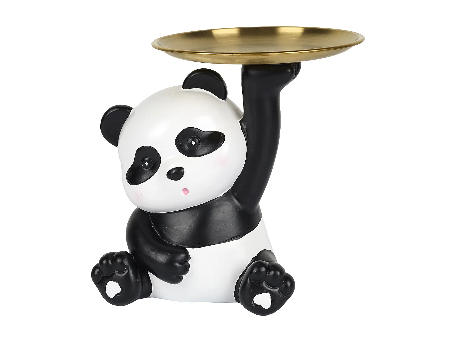 Statue Panda Vide Poche H18cm Noir, Blanc, Or