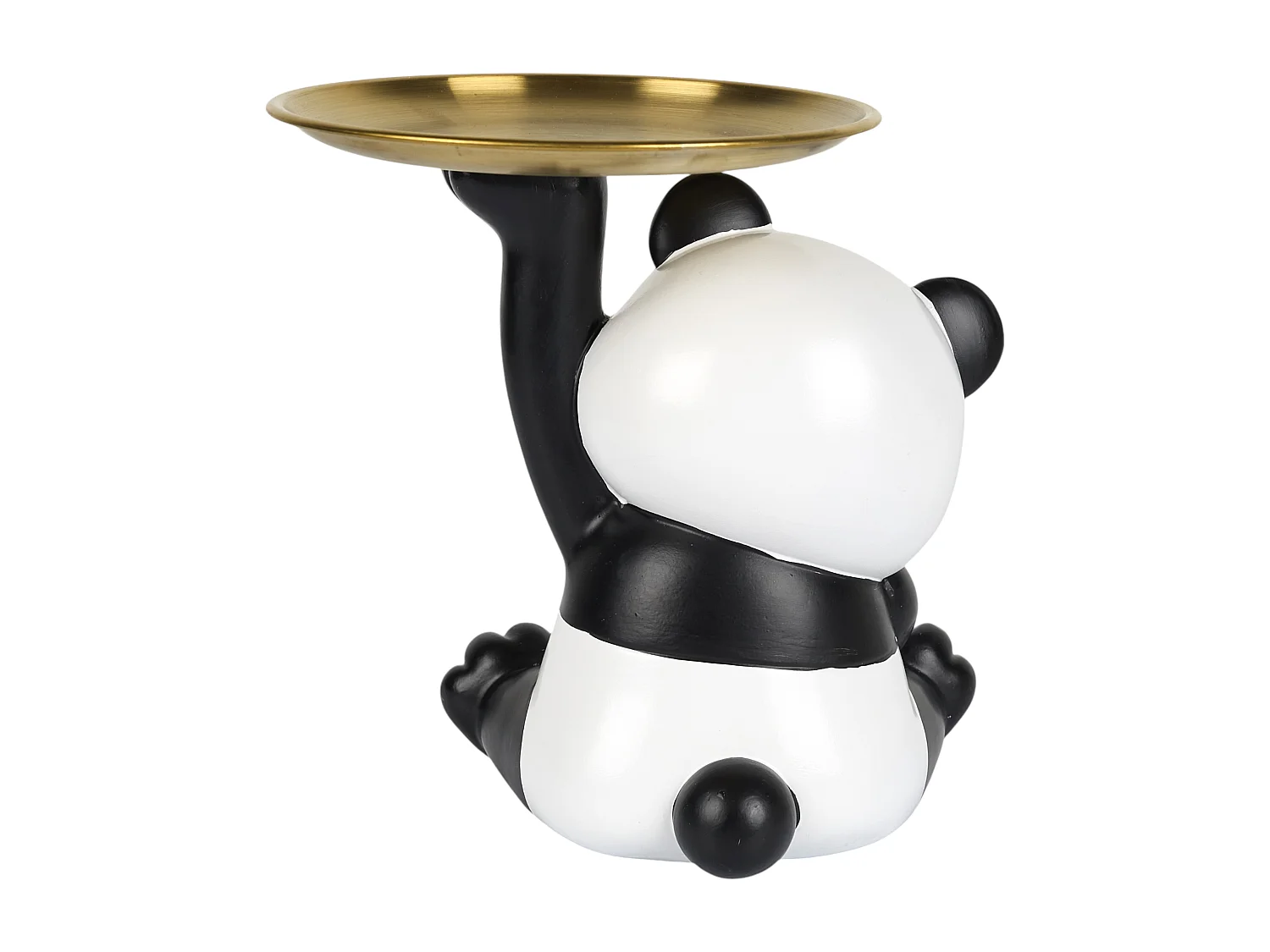 Statue Panda Vide Poche H18cm Noir, Blanc, Or