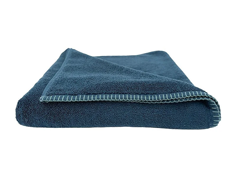Drap de douche éponge bouclette 70x140 cm FJORD coton bleu marine