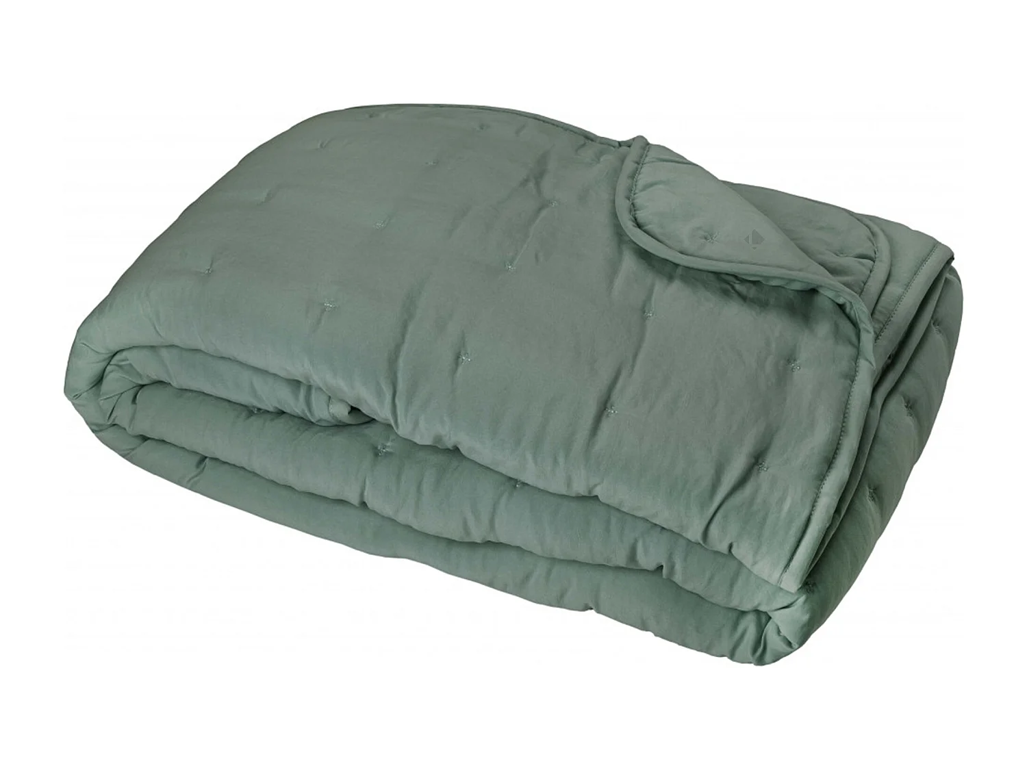 Dessus de lit matelassé 220x240 cm ANGKOR polyester vert eucalyptus