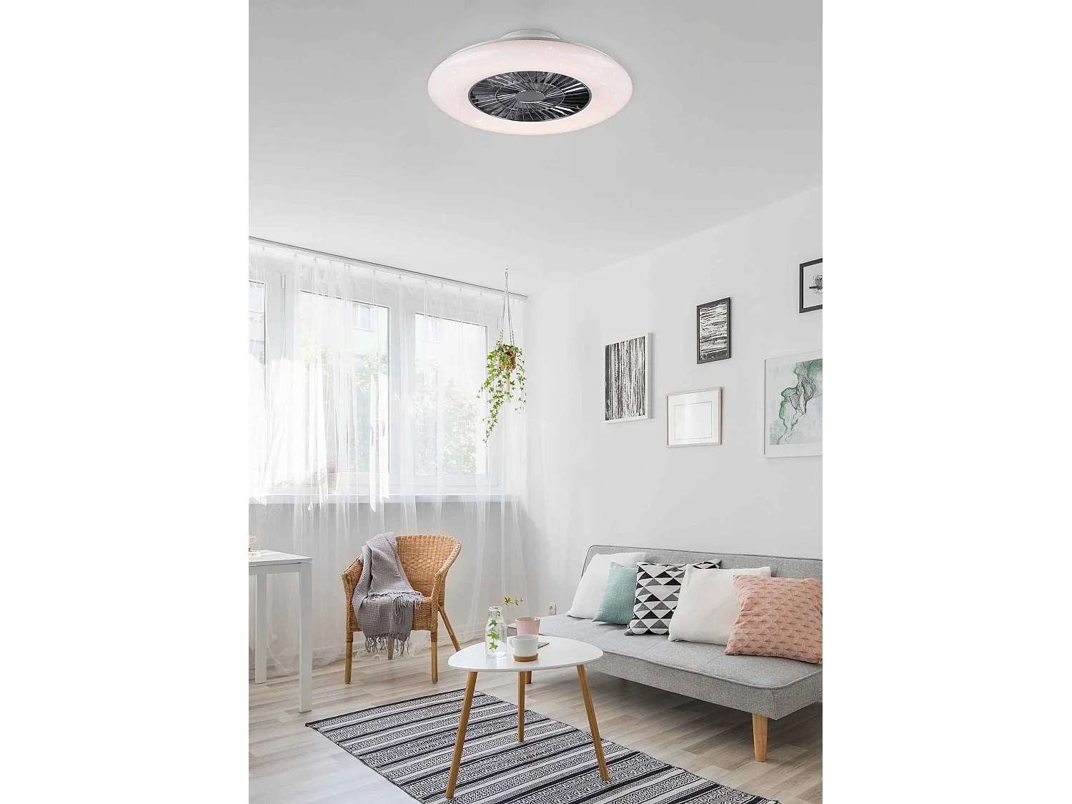 Plafoniera con Ventilatore estate/inverno, bianco, D 58 cm Visby