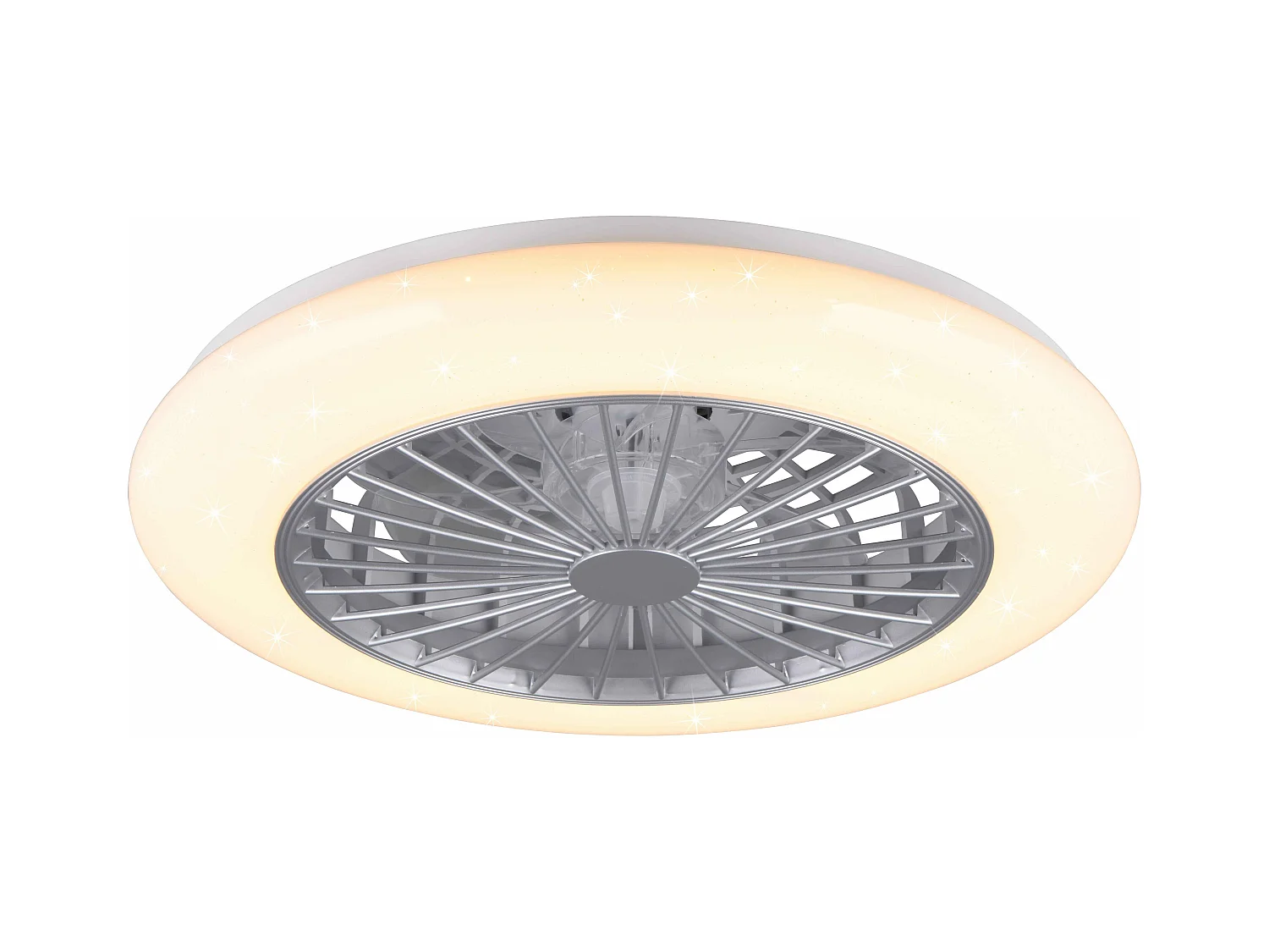 Plafonnier/ventilateur dimmable à changement de température de couleur - titane - Trio - Stralsund