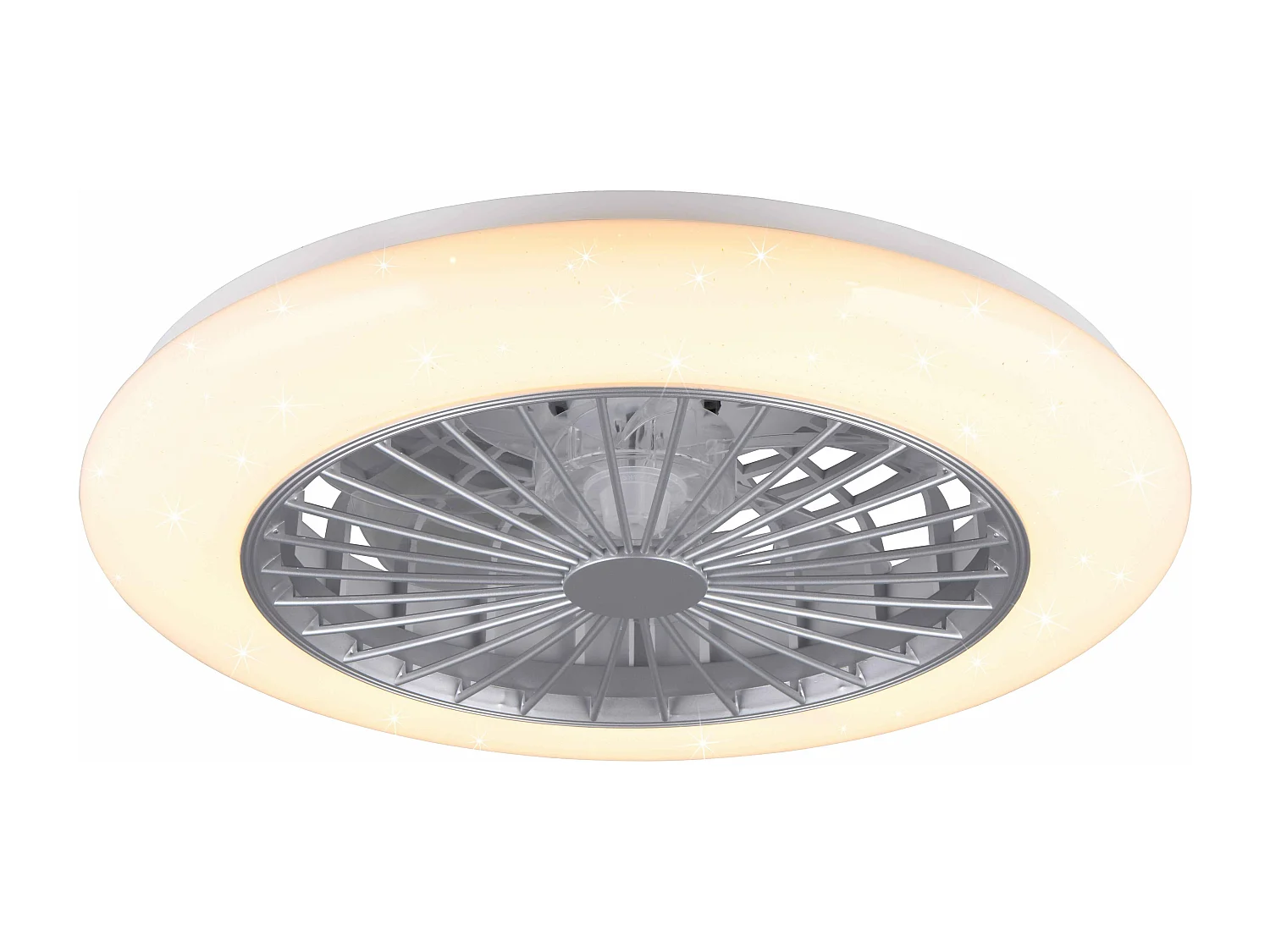 Plafonnier/ventilateur dimmable à changement de température de couleur - titane - Trio - Stralsund