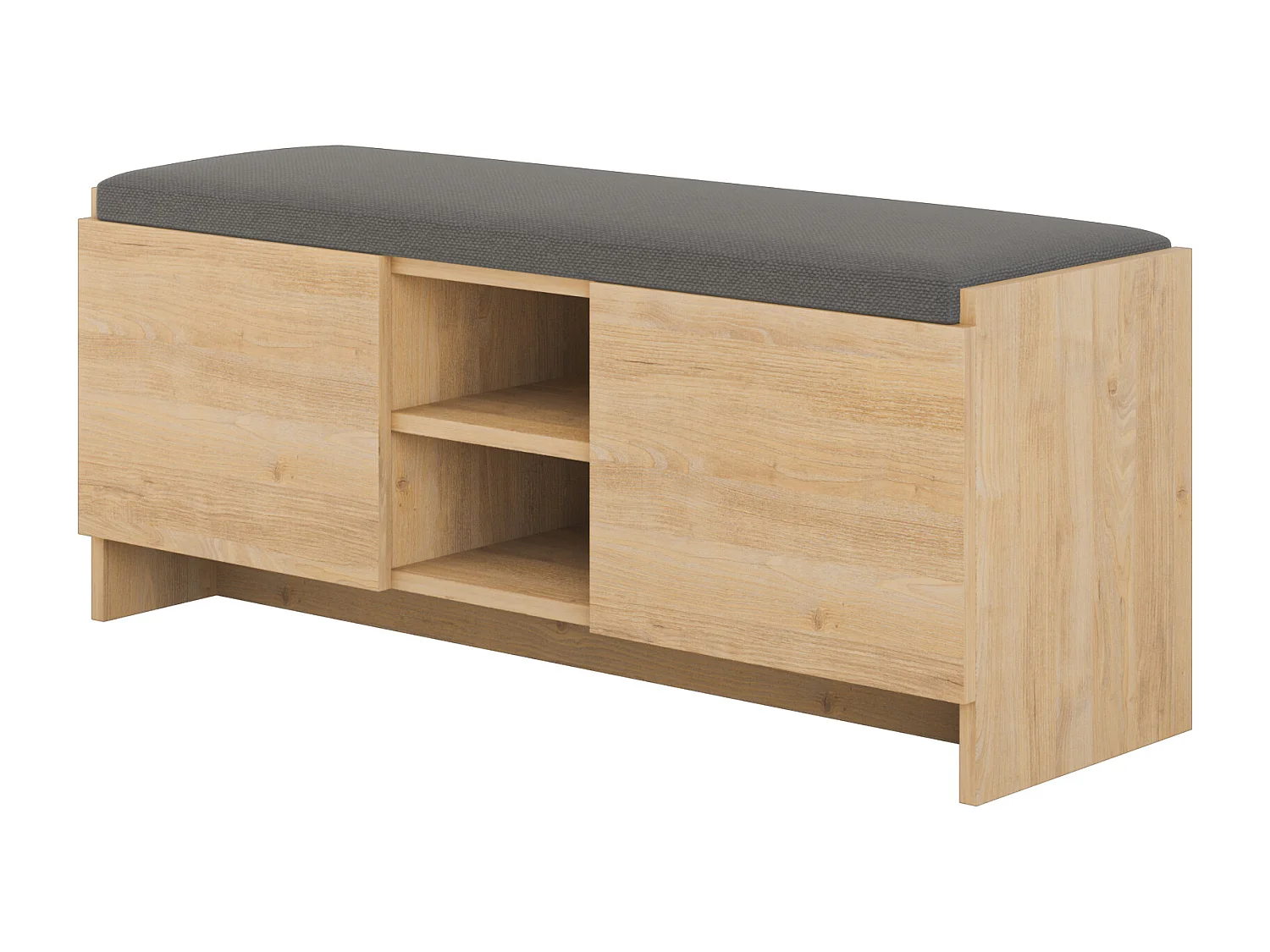 Mueble Zapatero Banco para Zapatos Rack con Puertas y estantes para ordenación (Alto 43 / Ancho 110 Fondo 37) en Color (Roble) - Buyqualia