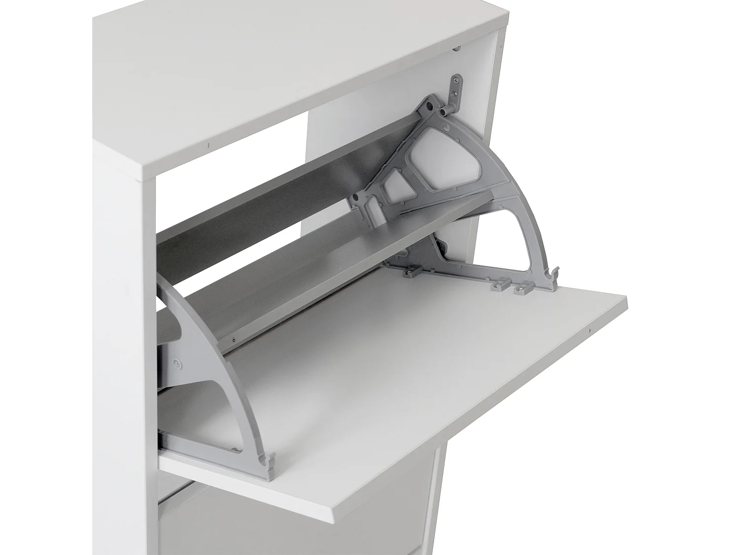 Mueble Zapatero de Madera con Dos cajones abatibles en Color (Blanco)(Alto 84 / Ancho 73 / Fondo 26) cm - Buyqualia