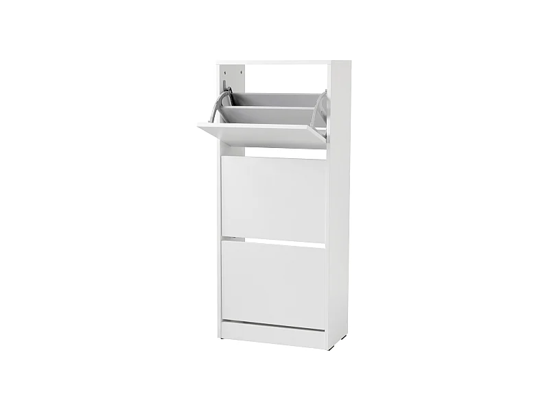 Mueble Zapatero con Tres cajones abatibles (119x73x26 cm)(Blanco) - Buyqualia