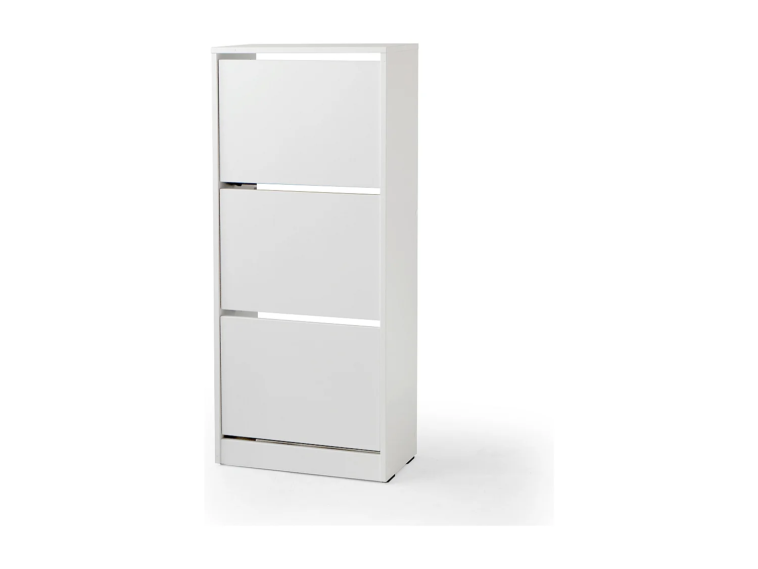 Mueble Zapatero con Tres cajones abatibles (119x73x26 cm)(Blanco) - Buyqualia