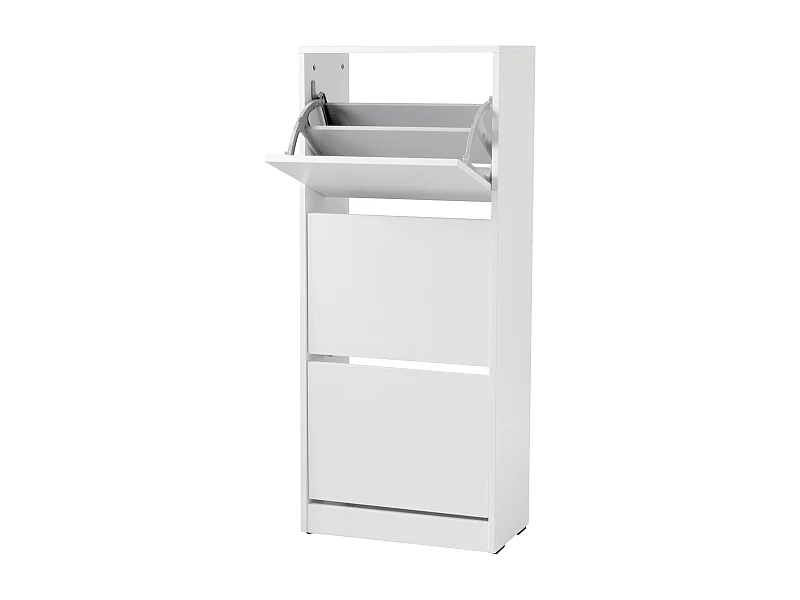 Mueble Zapatero con Tres cajones abatibles (119x73x26 cm)(Blanco) - Buyqualia