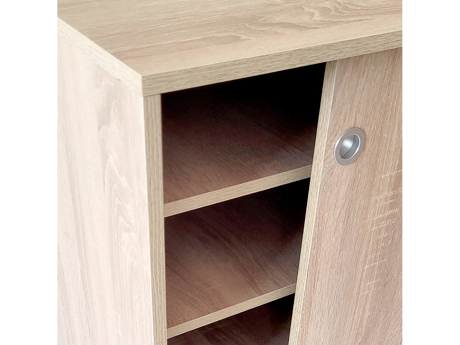 Armario bajo Puertas correderas con estantes Multiusos Zapatero estantería Oficina (Cambrian) - Buyqualia