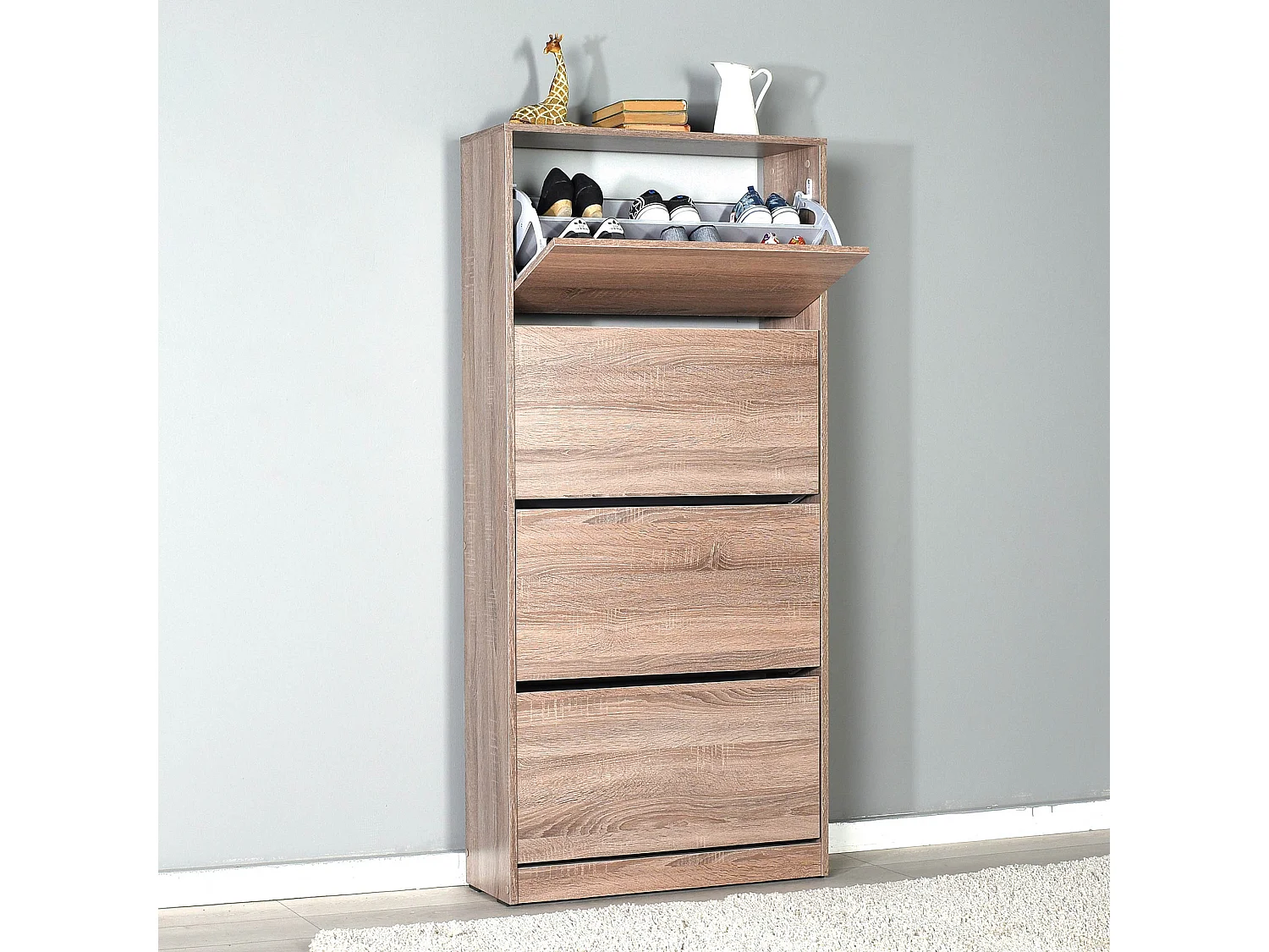 Mueble Zapatero con Cuatro cajones abatibles en Color (Cambrian)  - Buyqualia