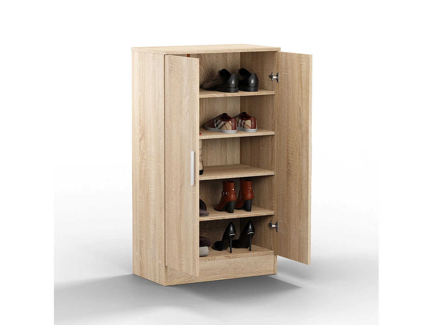 Mueble Zapatero Dos Puertas Color (Roble)(107x60x35 cm) - Buyqualia