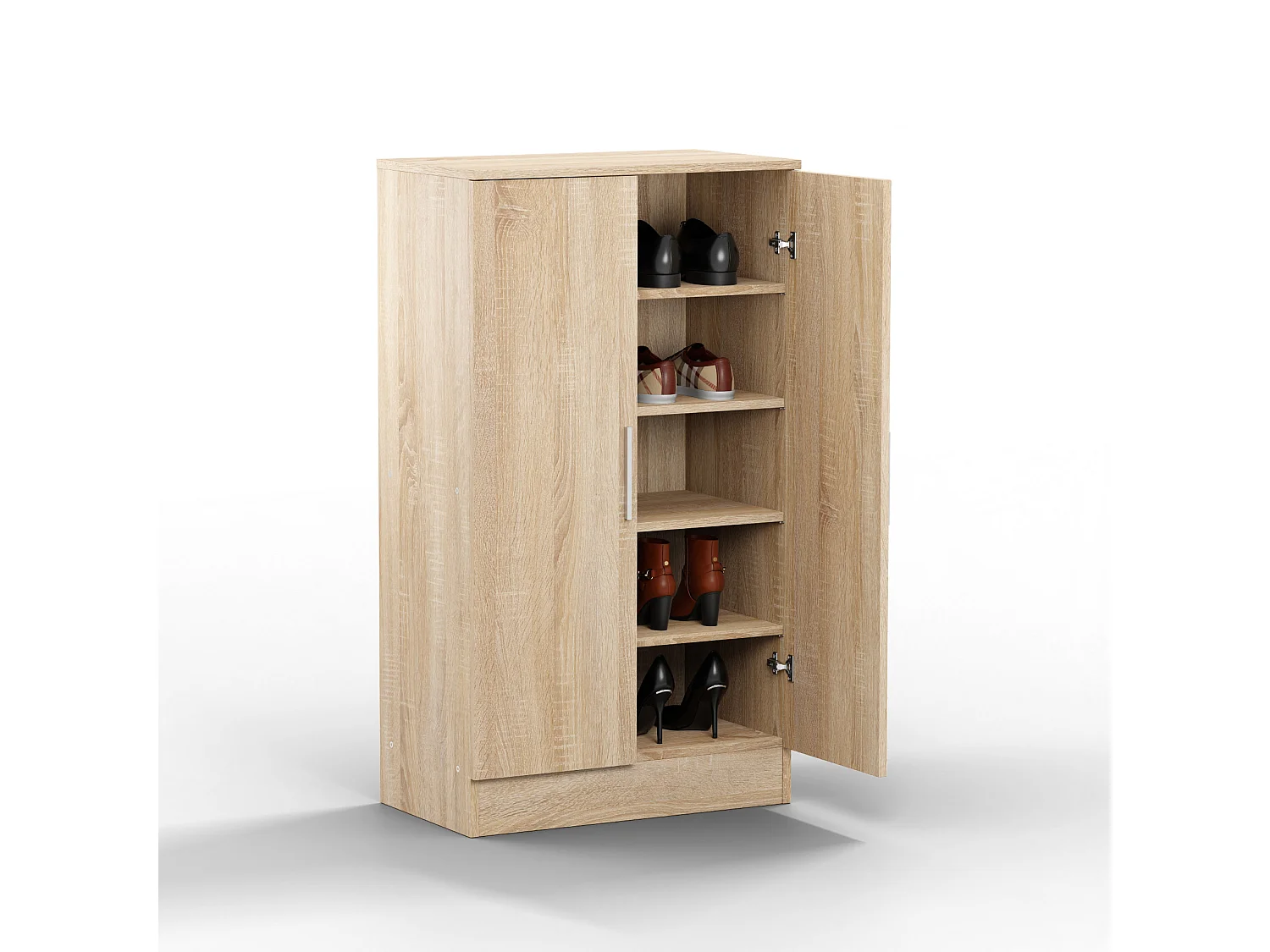 Mueble Zapatero Dos Puertas Color (Roble)(107x60x35 cm) - Buyqualia