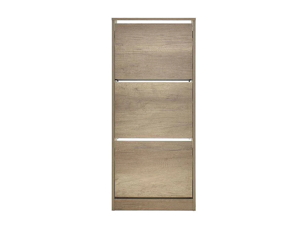 Mueble Zapatero con Tres cajones abatibles (119x73x26 cm)(Roble) - Buyqualia